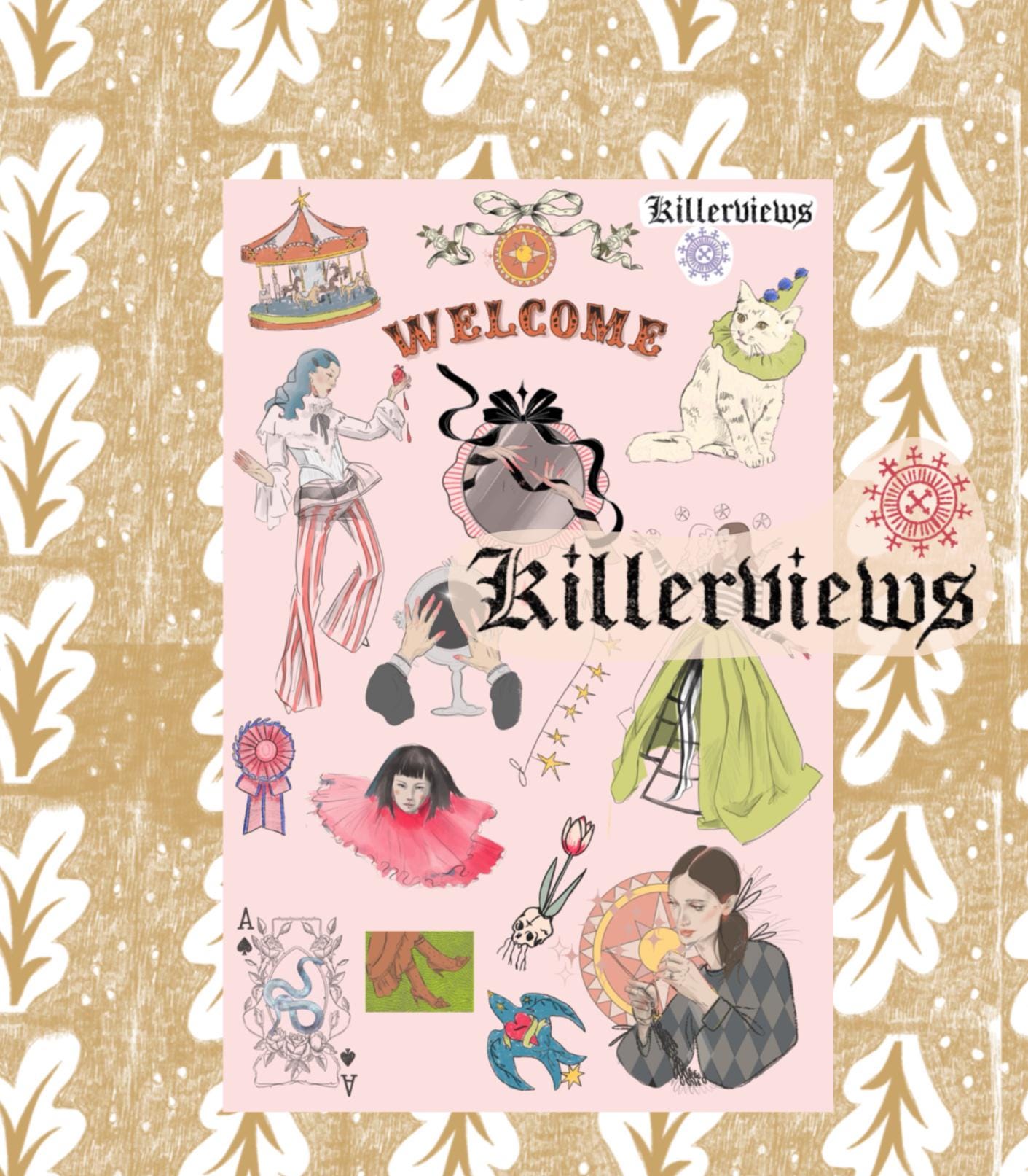 Welcome to the Circus sticker sheet for bullet journal kit and planner- Tarot magic