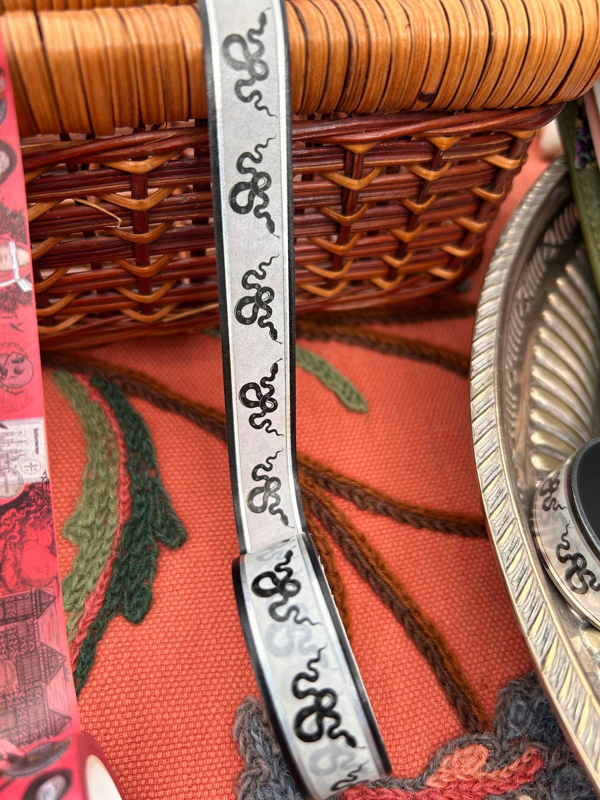 Black and white snake Holographic design Washi tape colour base colour 15mm