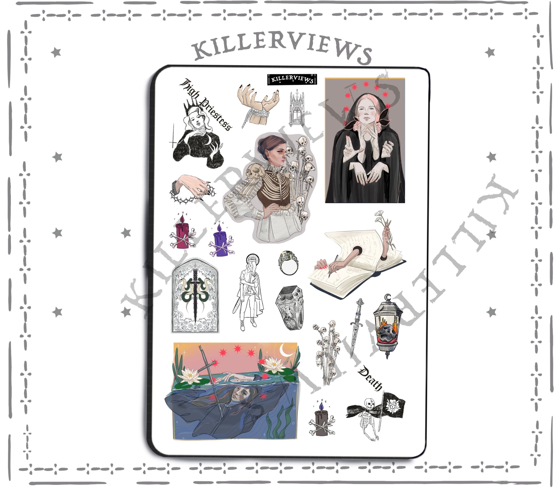 knights adventure sheet inspired sticker sheet for bullet journal kit and planner- swords adventure myths