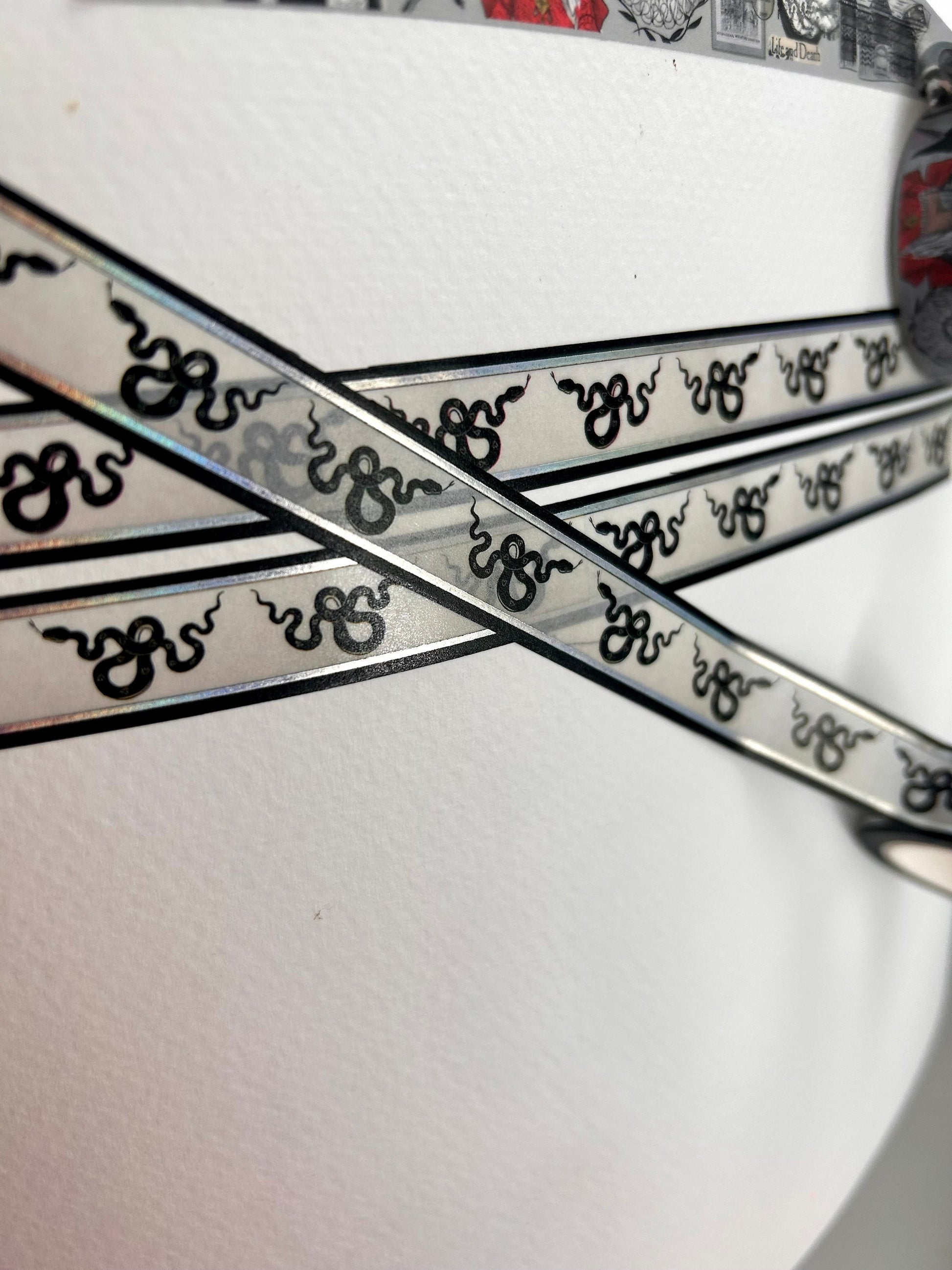 Black and white snake Holographic design Washi tape colour base colour 15mm