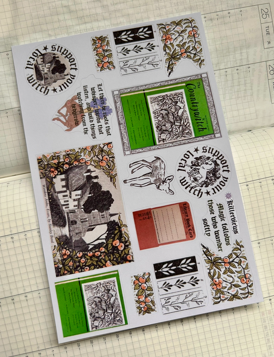 Countrywitch Sticker Sheet – Soft Power, Hedgerow Lore & Quiet Magic