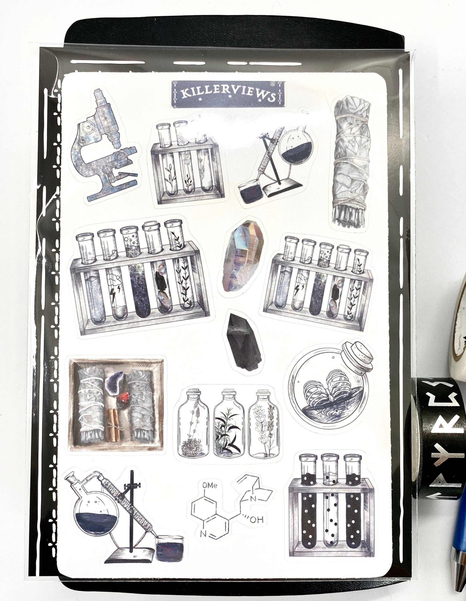 Natural witch science sticker sheet for bullet journal kit and planner- witchcraft Wiccan celestial