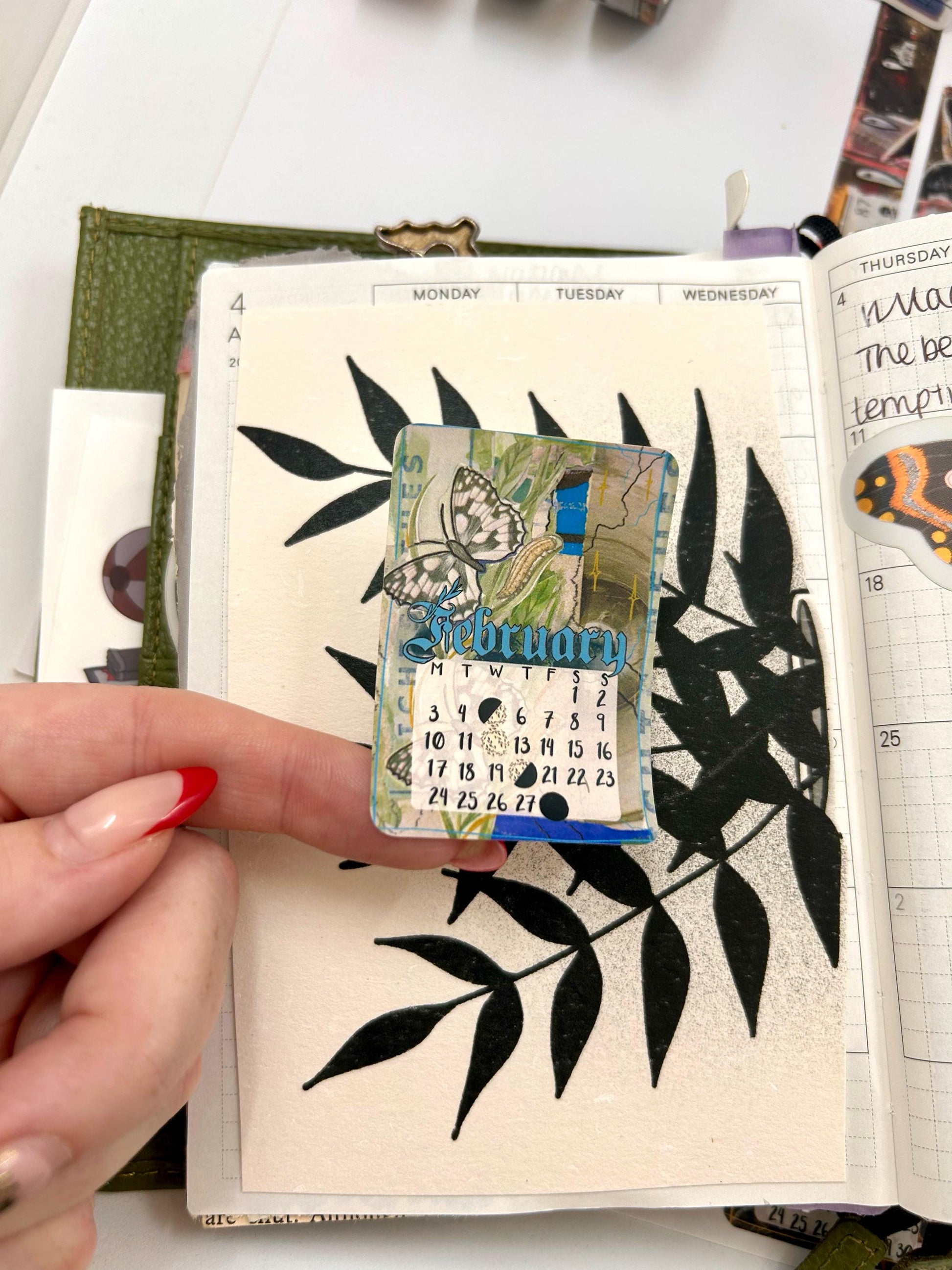Art Collage style 2025 Lunar Calendar month Stickers for journal January 2025 December 25 with moon phases planner stationery celestial