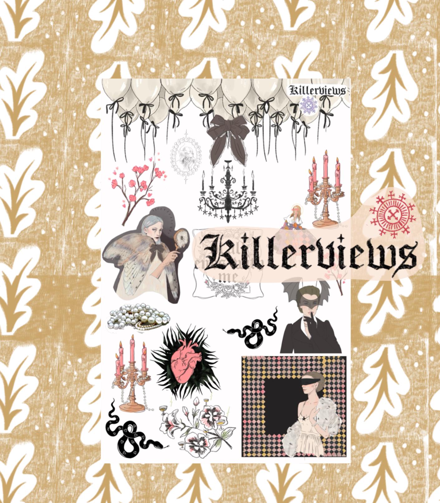 Masquerade witches ball  journal sticker sheet for bullet journal kit and planner-   nye ballroom stickers