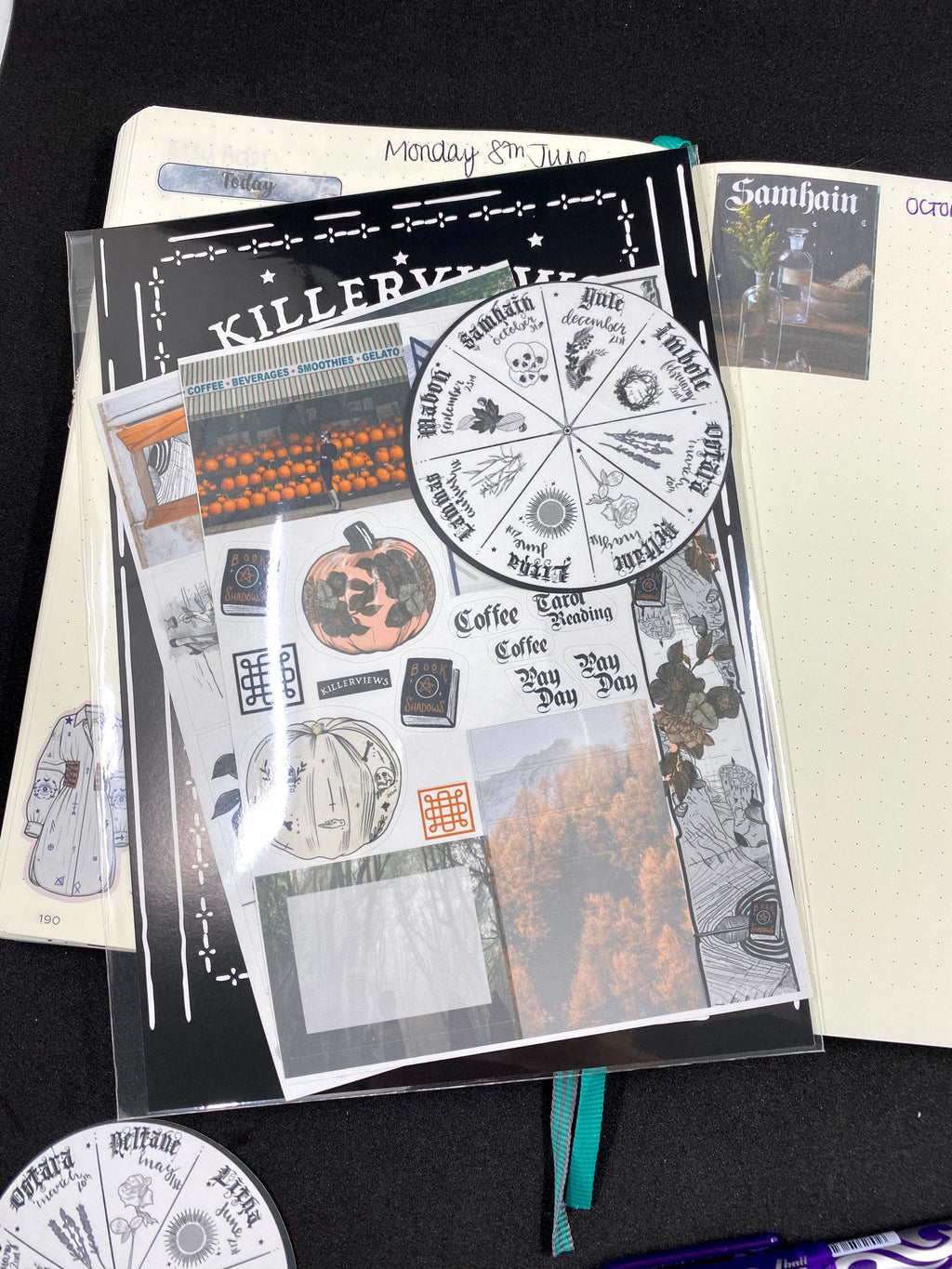 Samhain Planner sticker sheet for bullet journal kit and planner- witchcraft Wiccan celestial sabbat Halloween