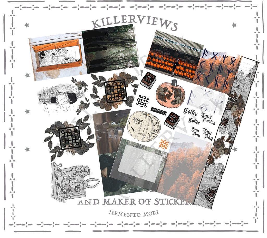 Samhain Planner sticker sheet for bullet journal kit and planner- witchcraft Wiccan celestial sabbat Halloween