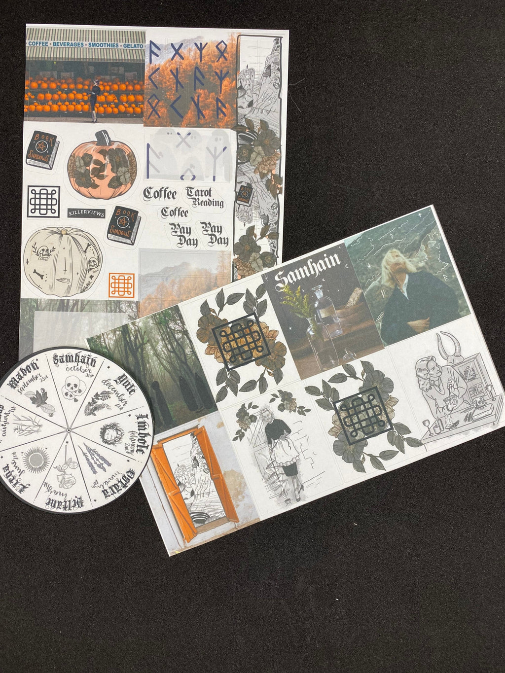 Samhain Planner sticker sheet for bullet journal kit and planner- witchcraft Wiccan celestial sabbat Halloween