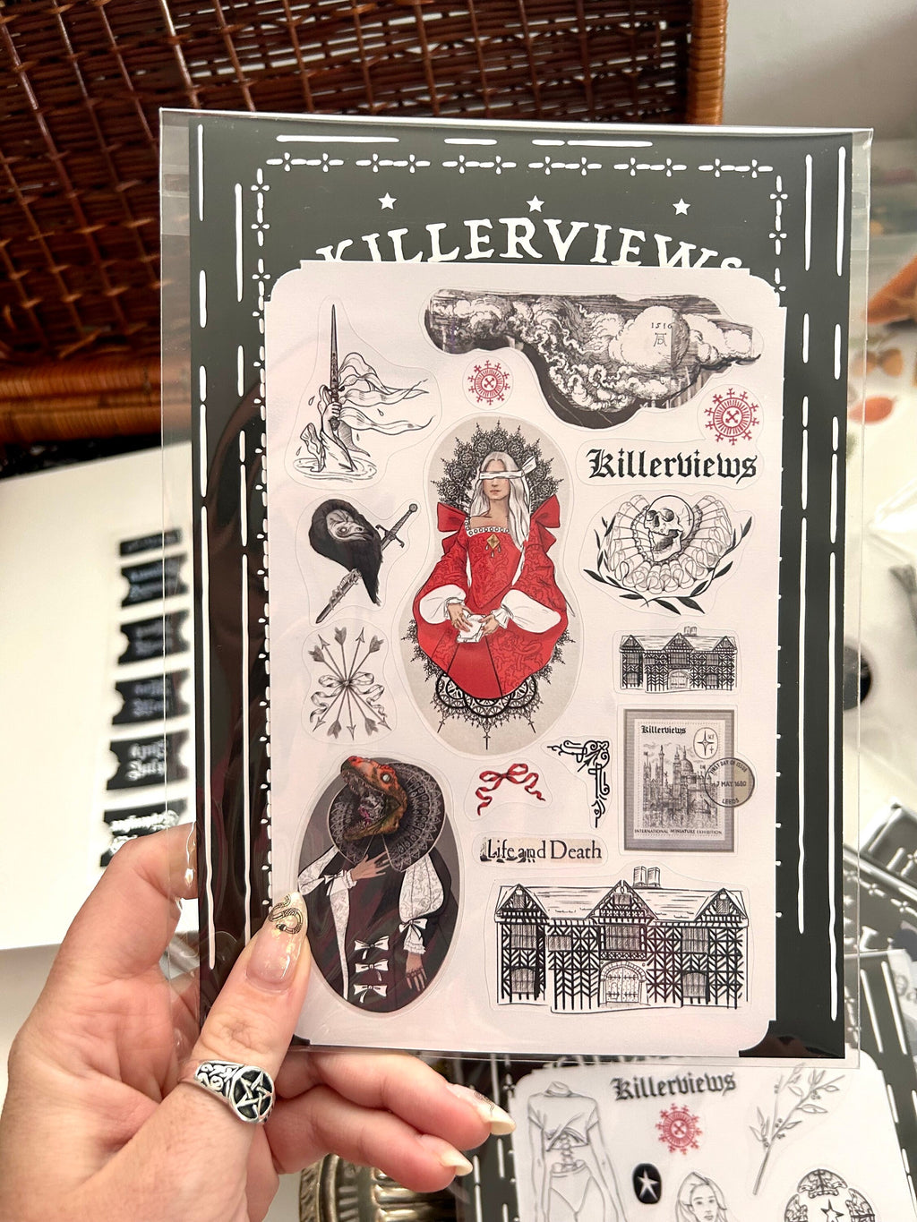 Red Tudor witch sticker planner inspired sticker sheet for bullet journal kit and planner-   inspired Wiccan