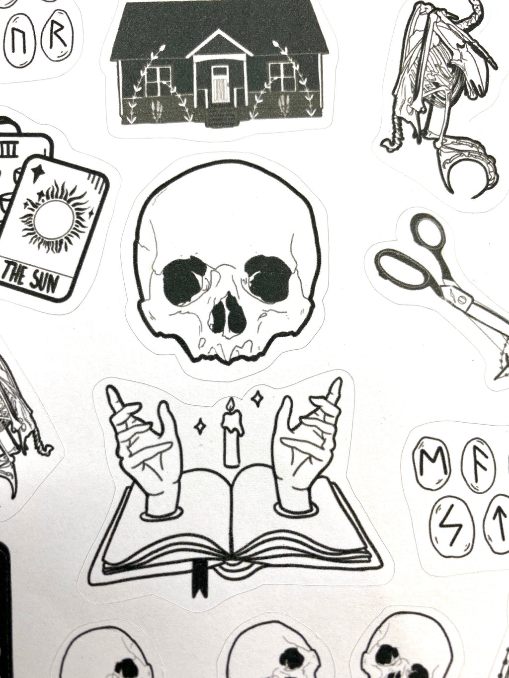 Witch monochrome Runes Planner sticker sheet for bullet journal kit and planner- witchcraft Wiccan celestial