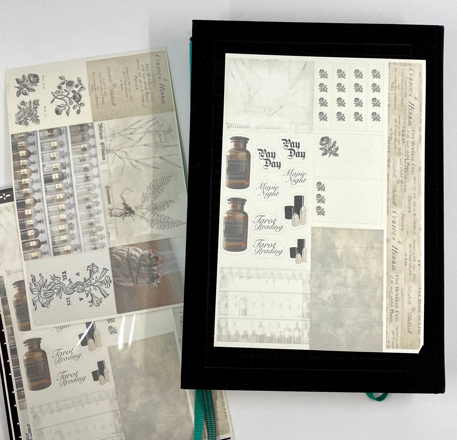 Herbal Planner sticker sheet for bullet journal kit and planner- witchcraft Wiccan celestial herbal spells apothecary