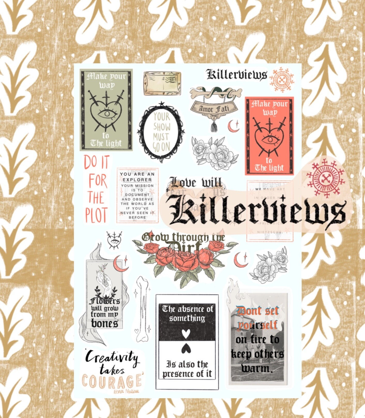 Affirmation positive attitude  journal sticker sheet for bullet journal kit and planner-   Tarot magic as above stickers goth