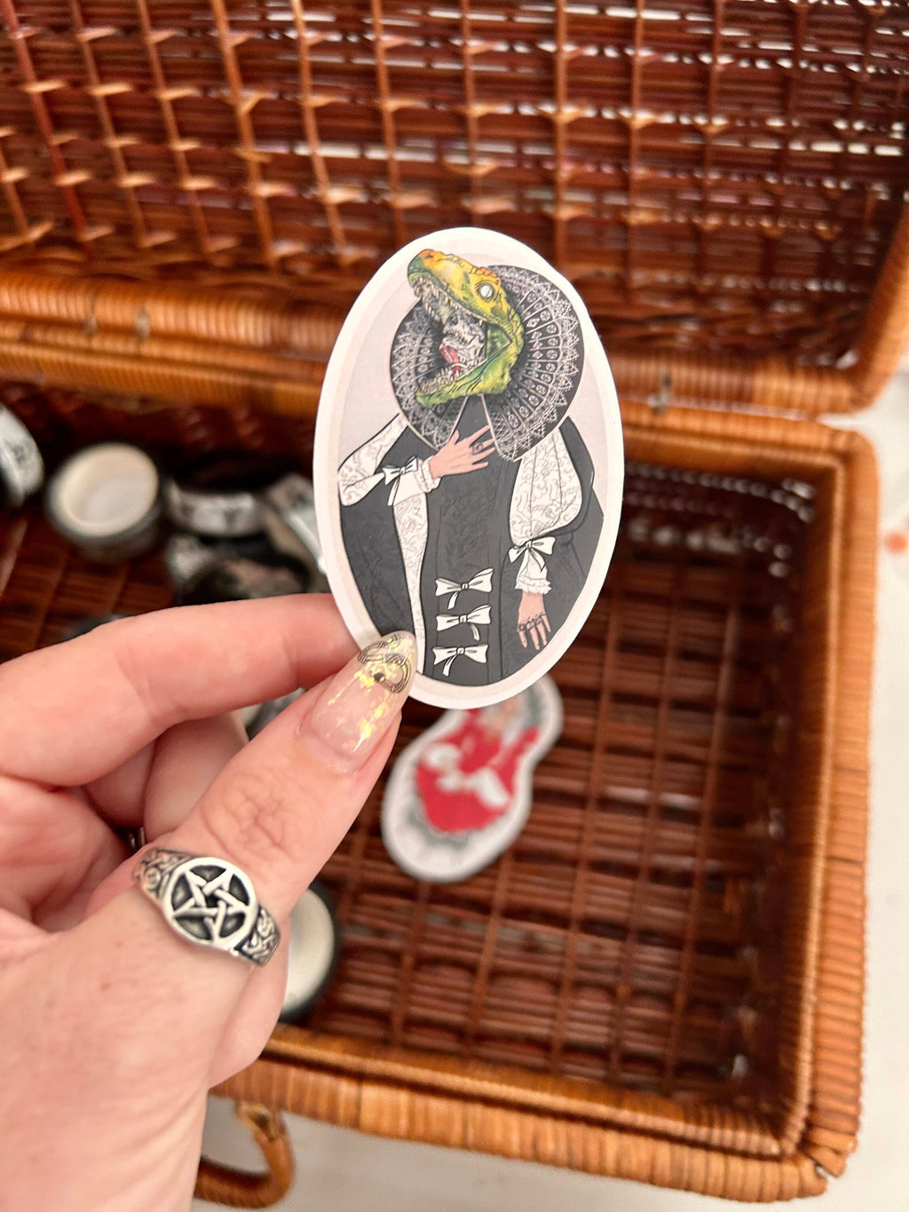 Tudor dinosaur skull dress  vinyl sticker pack of 1. With MATT effect vinyl.