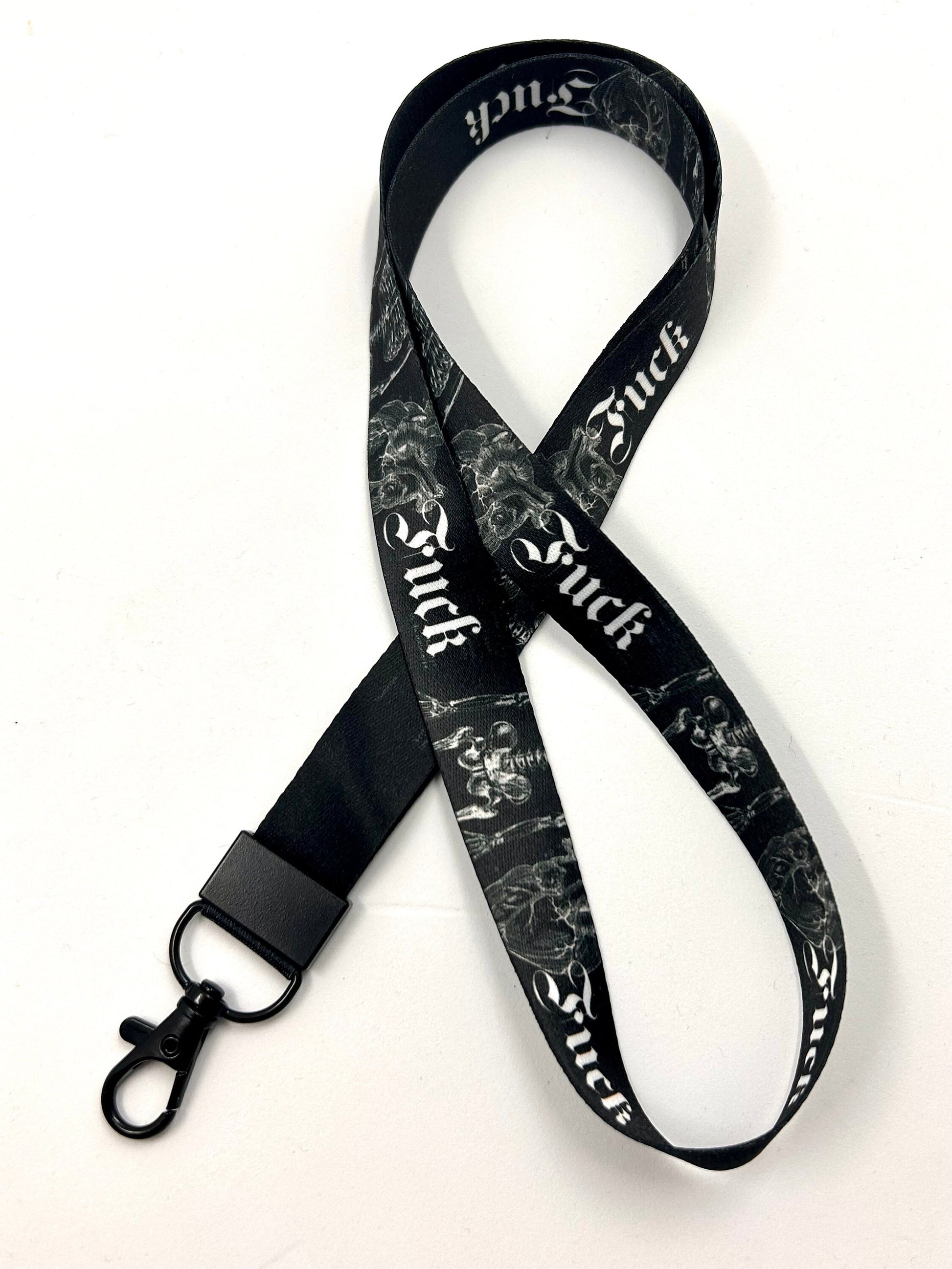 F*CK anatomy Lanyard key chain badge holder swear expletive witchy spooky Id badge