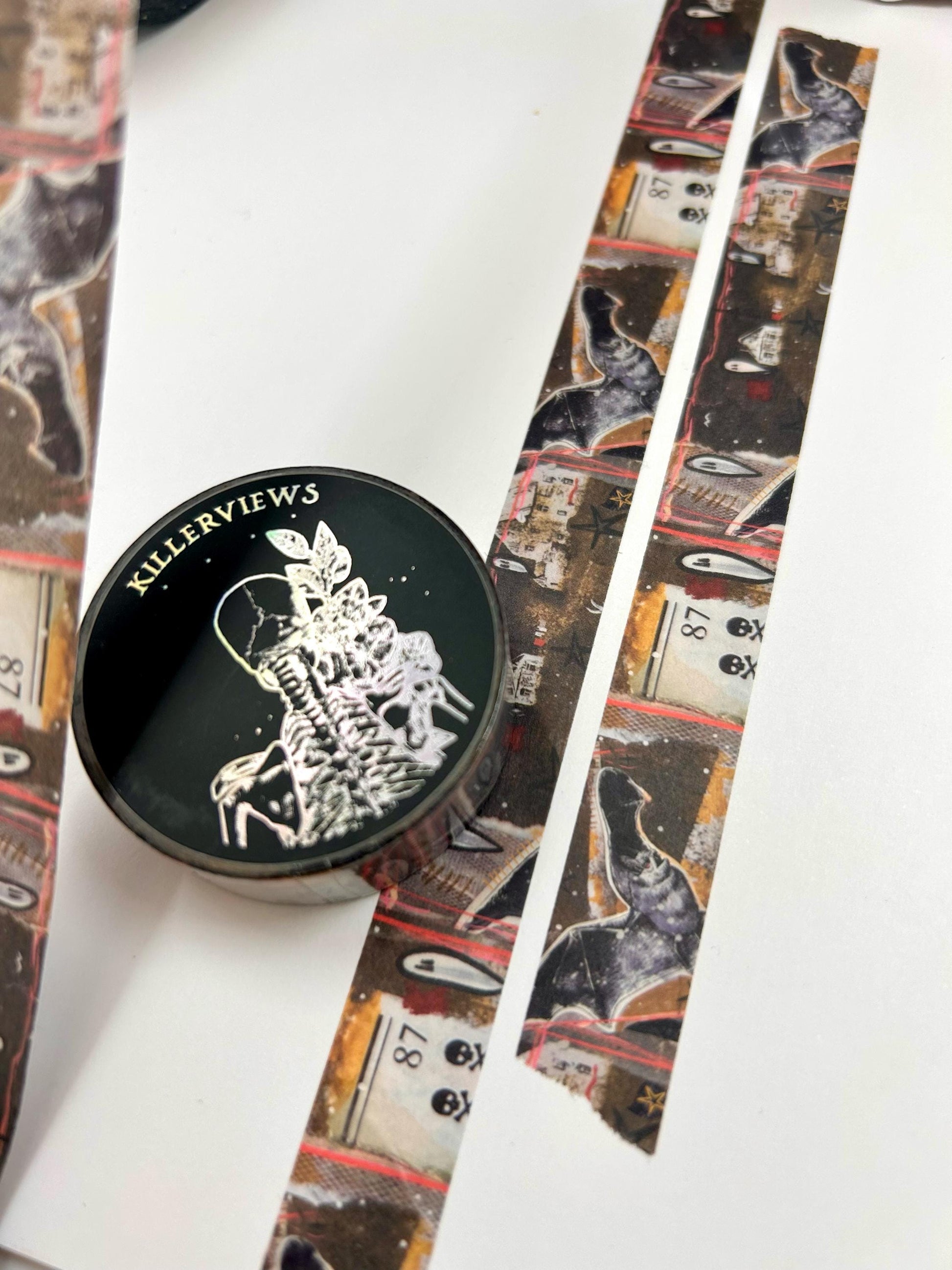 Spooky vista halloween collage sketch design Washi tape art collage ghosts 15mm