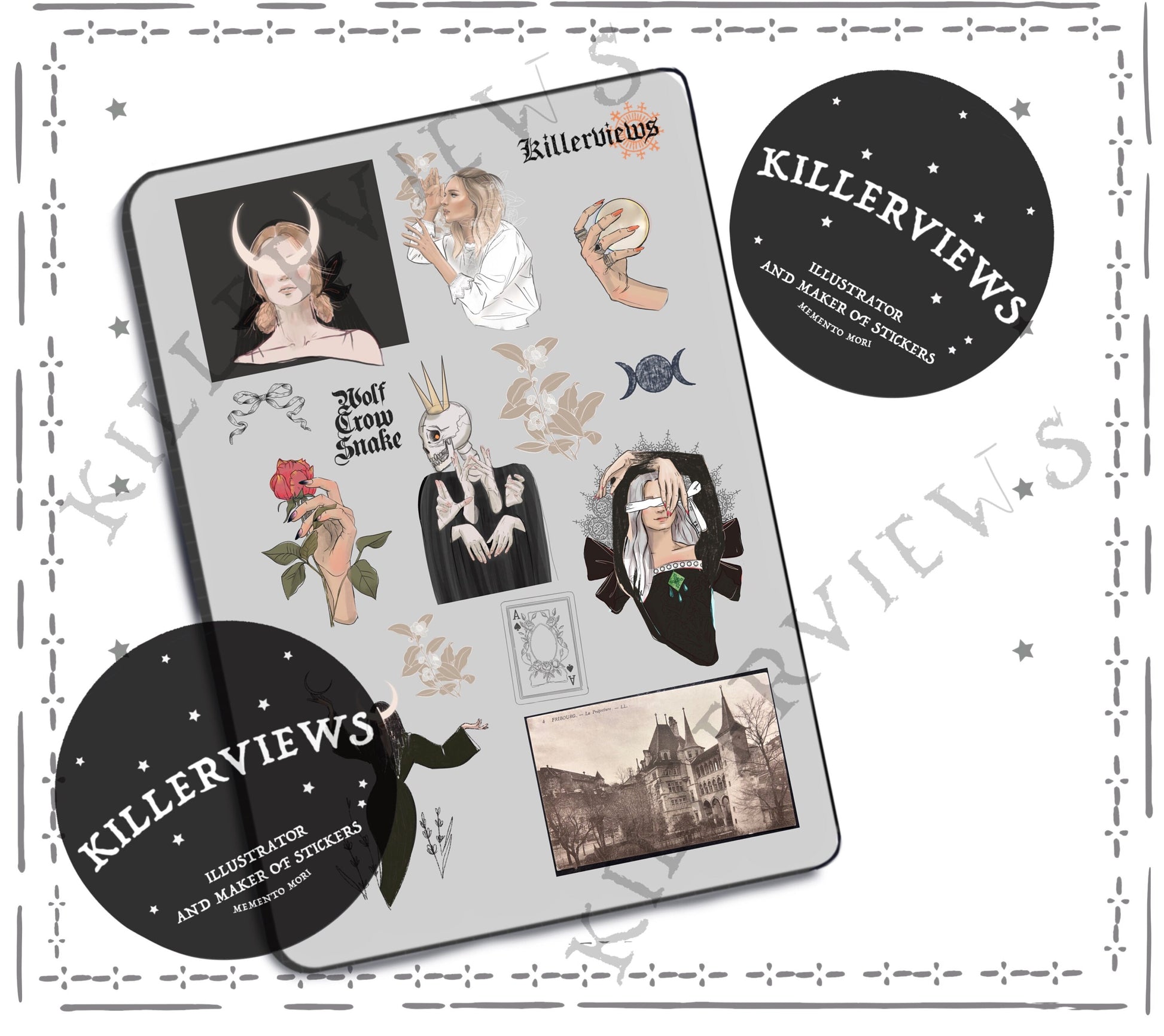 Dark Witch theme  Planner sticker sheet for organising hobonichi