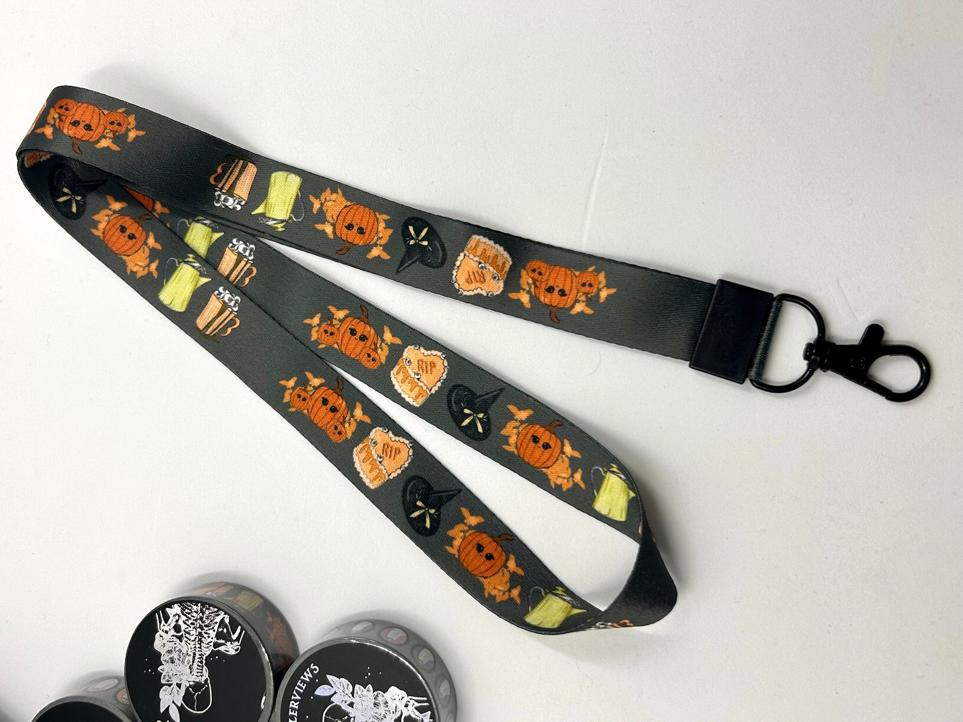 Pumpkin latte Lanyard key chain badge holder