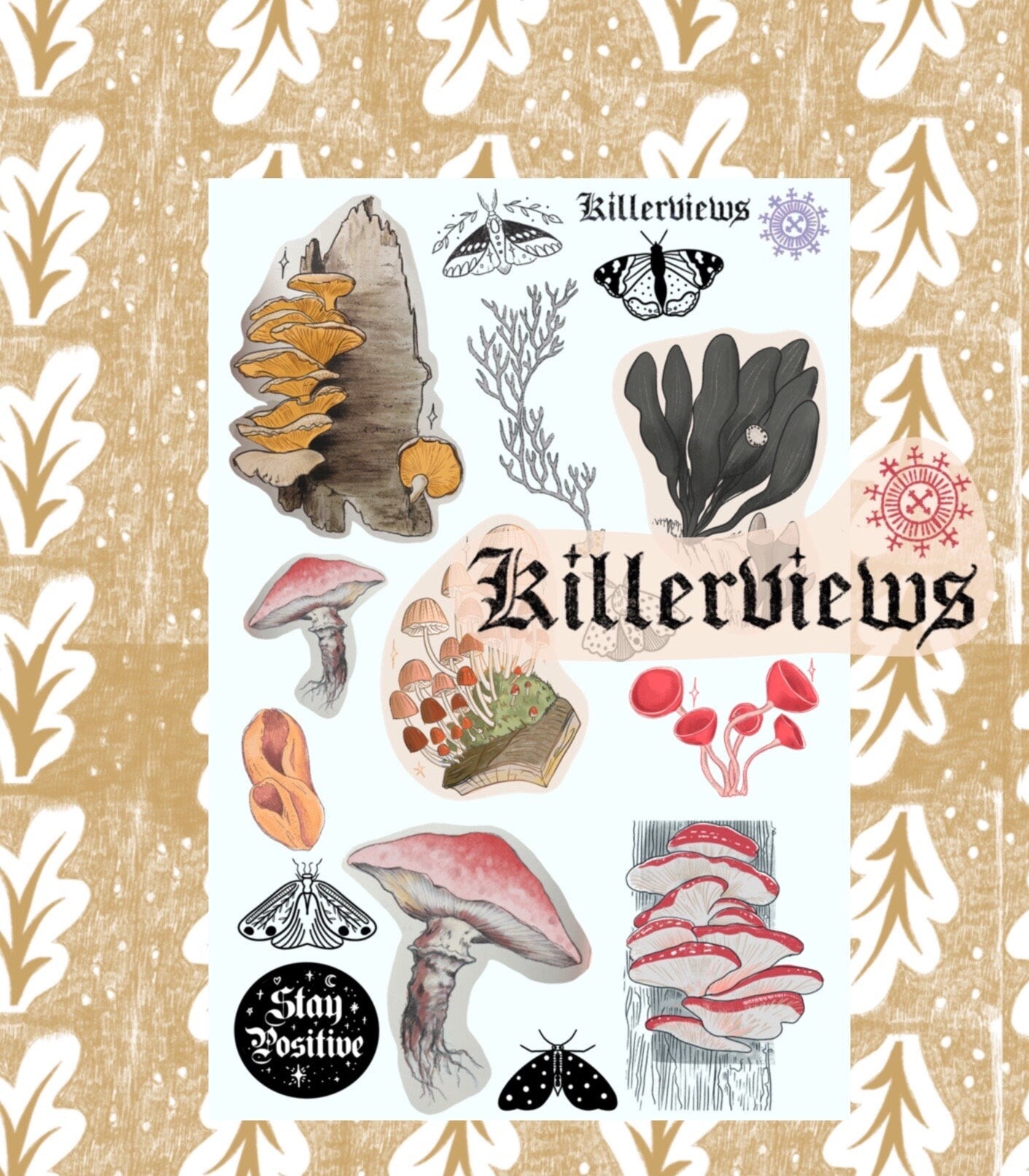 Fungi mycology mushroom  journal sticker sheet for bullet journal kit and planner-  fungus