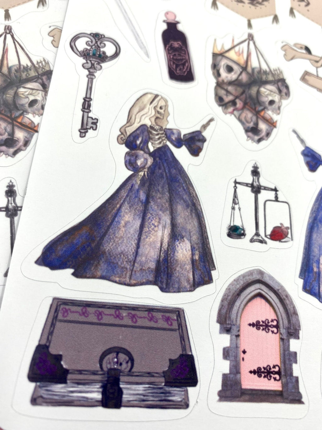 Gothic Medieval Planner sticker sheet for bullet journal kit and planner- with skull lady tapestry  witchcraft Wiccan celestial
