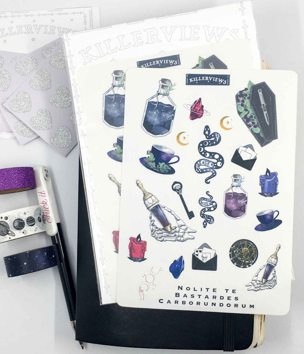 Witch potion Planner sticker sheet for bullet journal kit and planner- witchcraft Wiccan celestial love potion