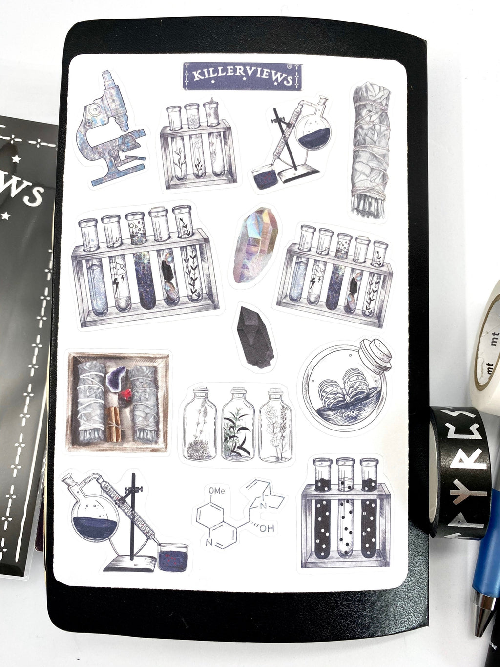 Natural witch science sticker sheet for bullet journal kit and planner- witchcraft Wiccan celestial