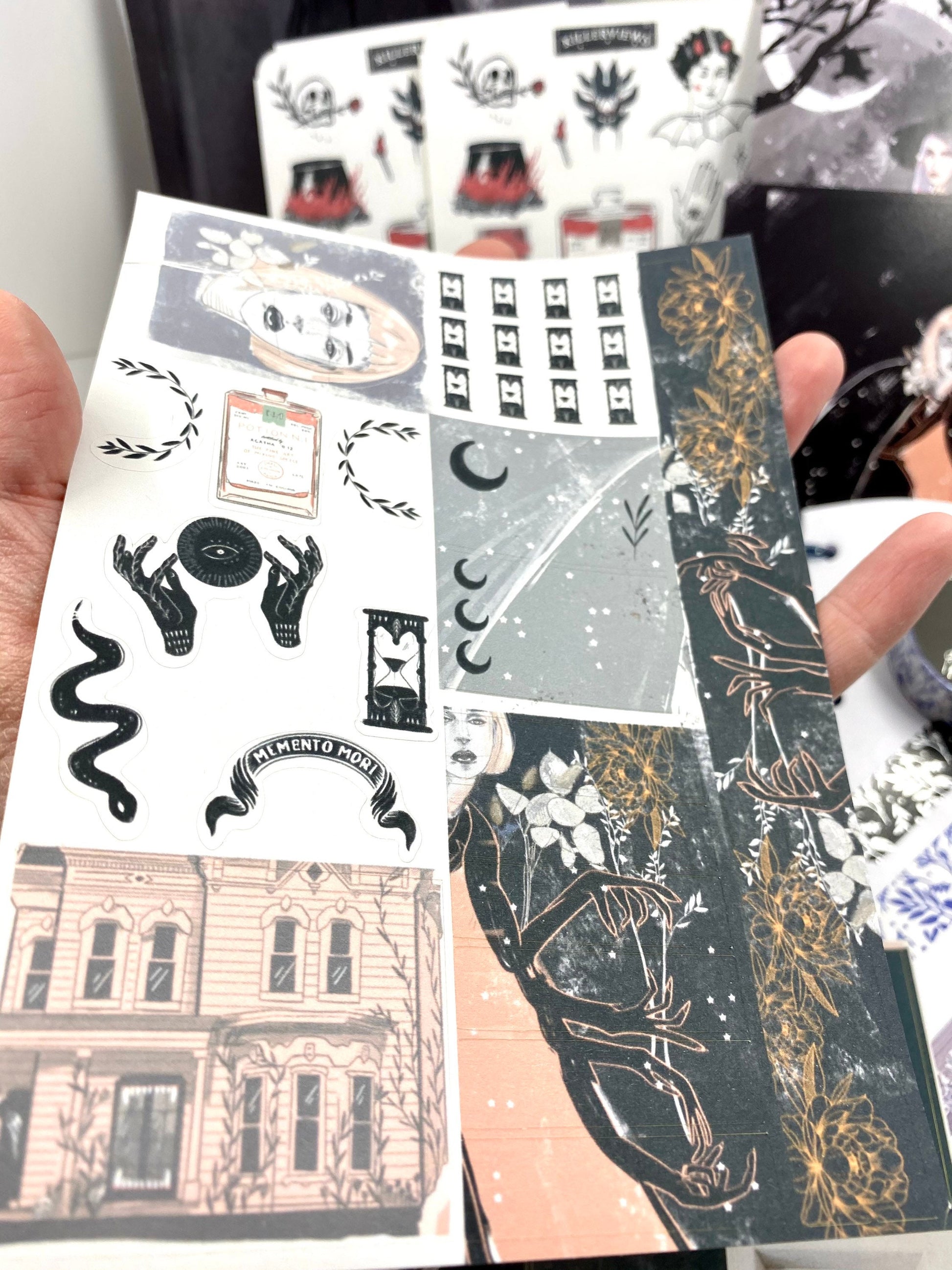 Coral witch Planner sticker sheet for bullet journal kit and planner- witchcraft Wiccan astrology chart