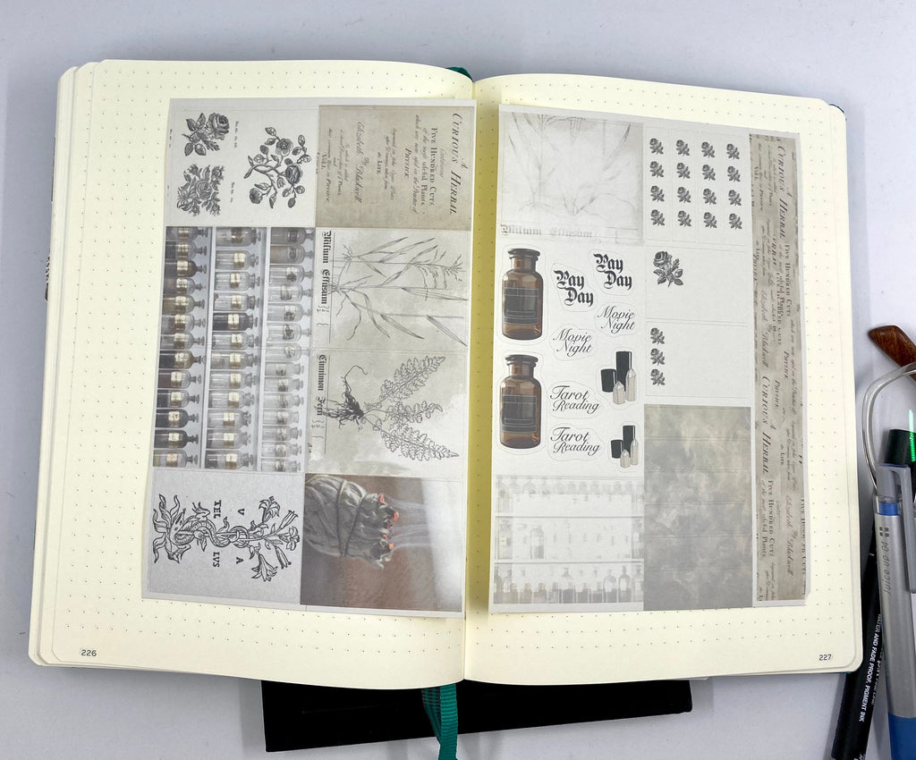 Herbal Planner sticker sheet for bullet journal kit and planner- witchcraft Wiccan celestial herbal spells apothecary