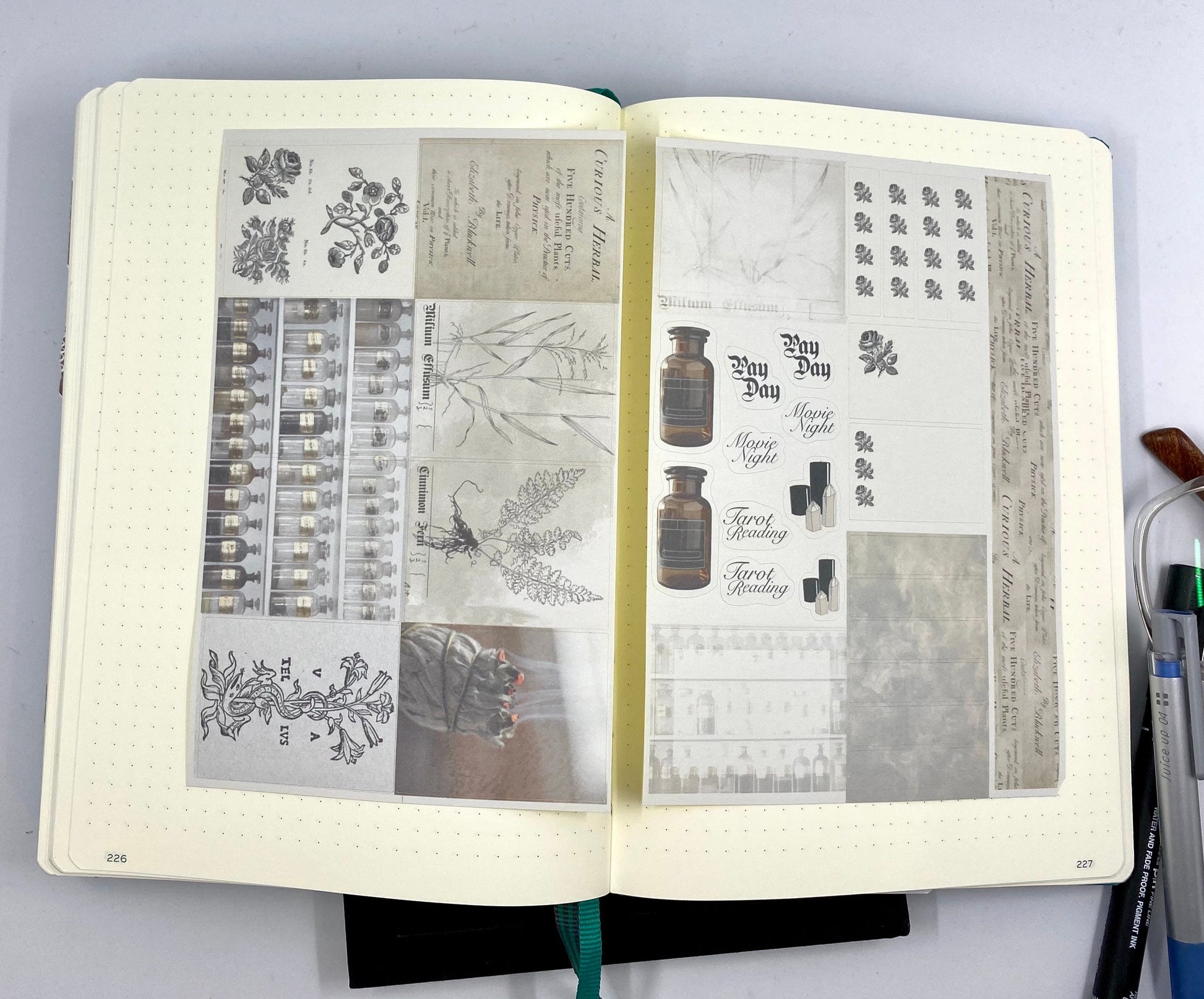 Herbal Planner sticker sheet for bullet journal kit and planner- witchcraft Wiccan celestial herbal spells apothecary