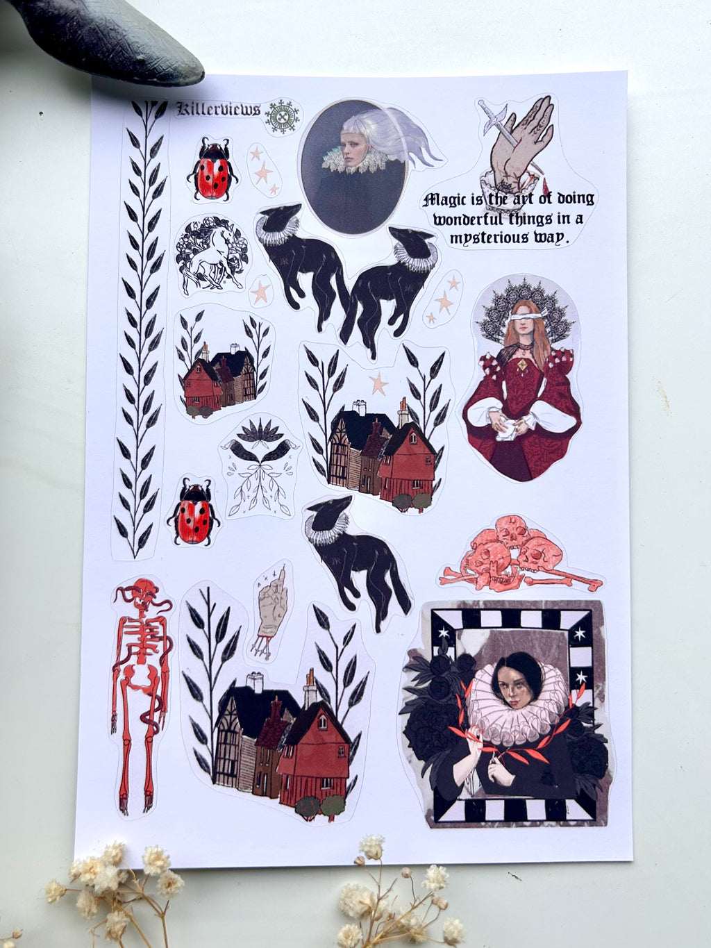 Tudor Lady Grey witch sticker sheet