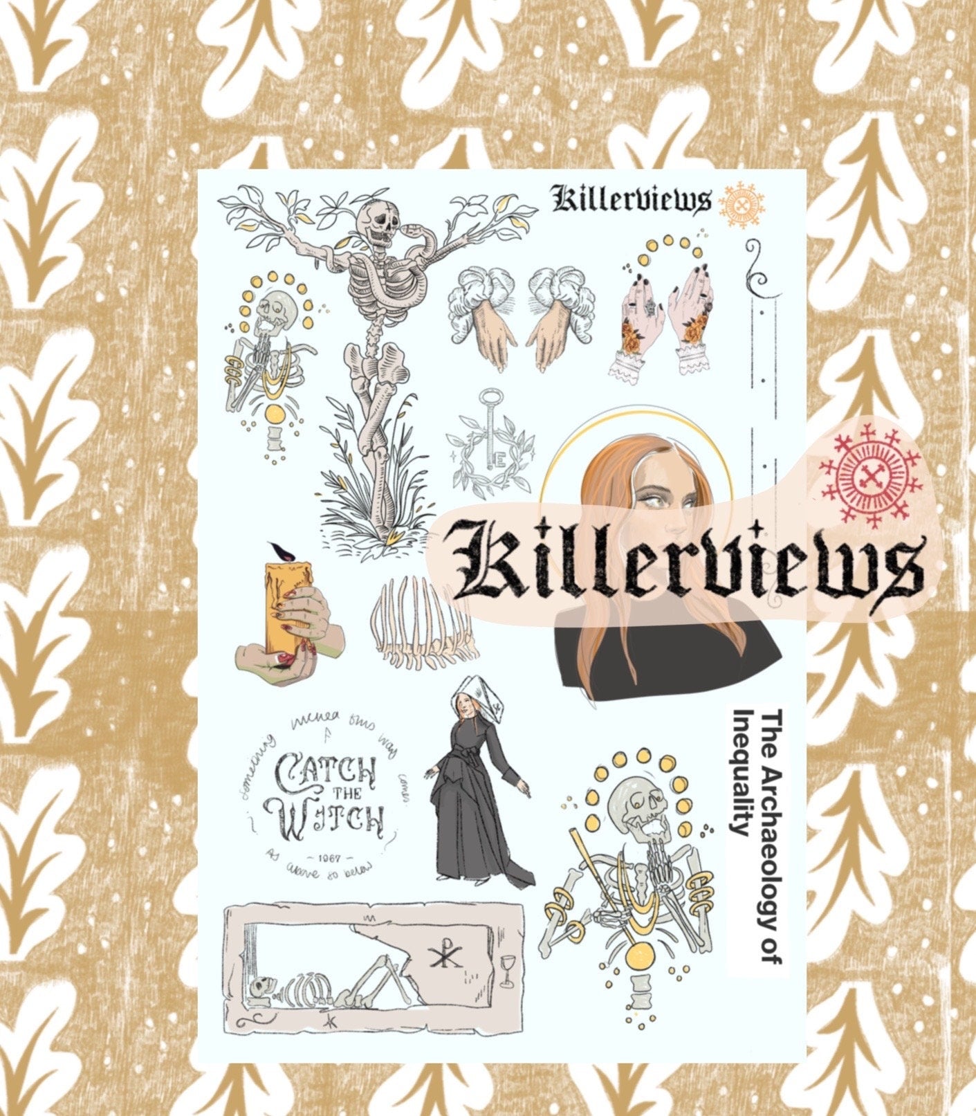 The inequality of archeology  journal sticker sheet for bullet journal kit and planner-  skulls crypts