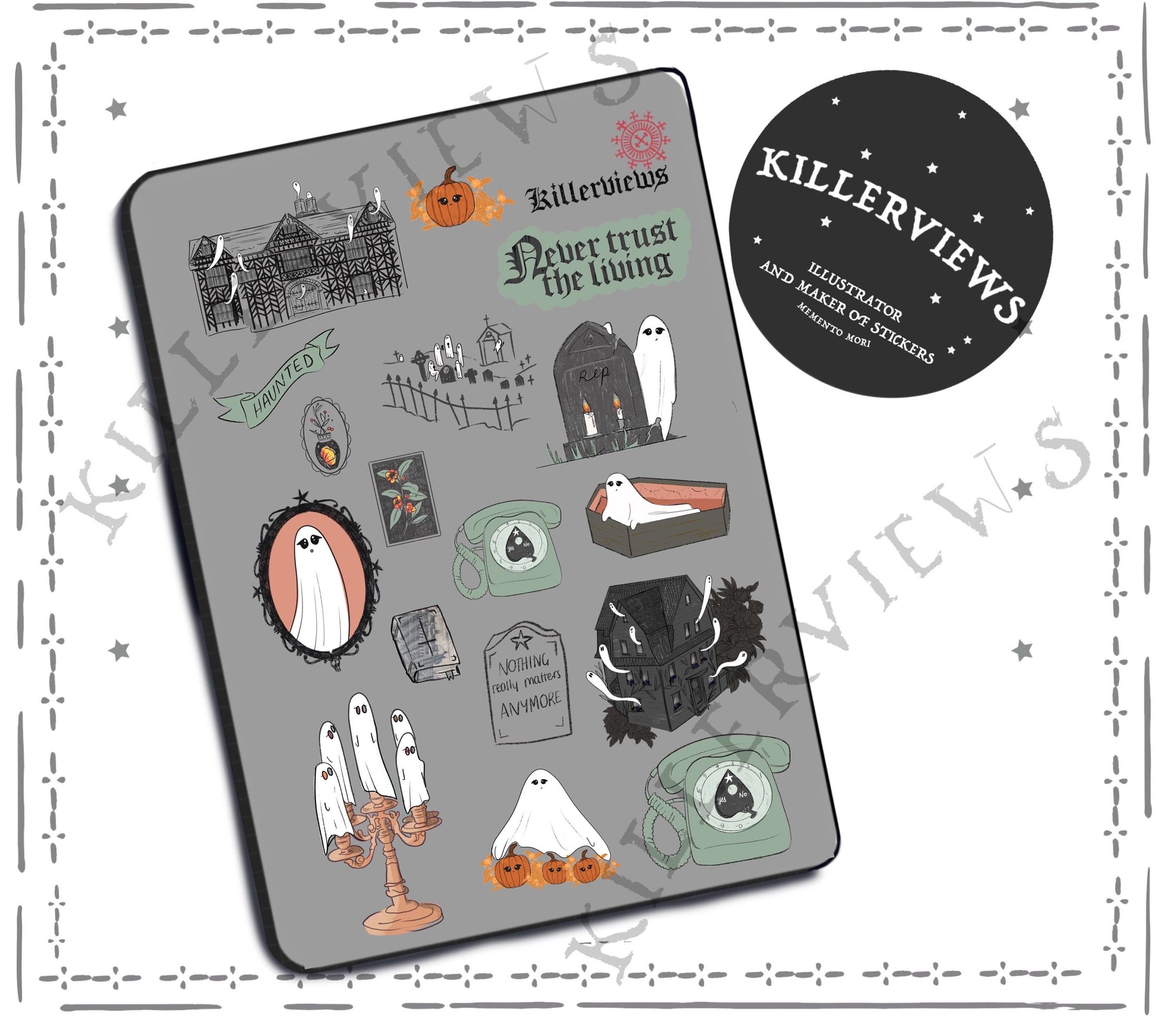 Ghost Club  Planner sticker sheet Halloween spooky ghosts