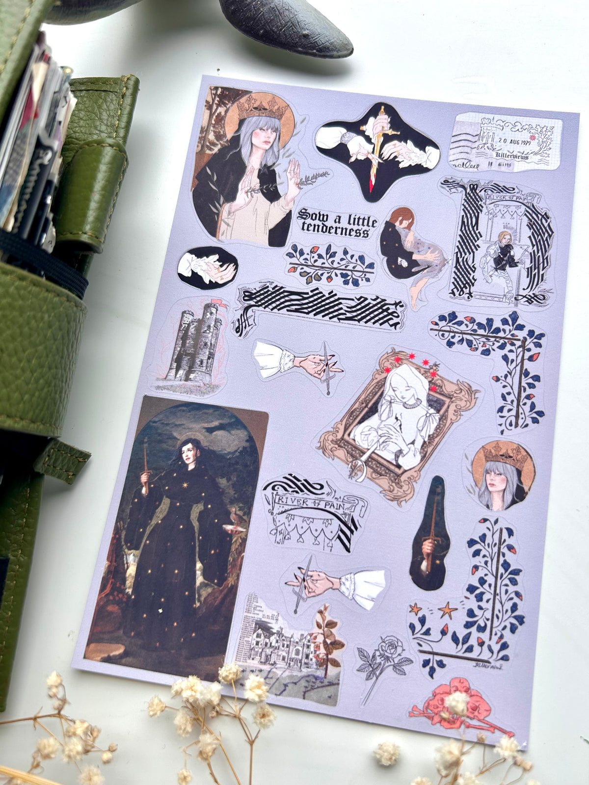 Renaissance witch sticker sheet