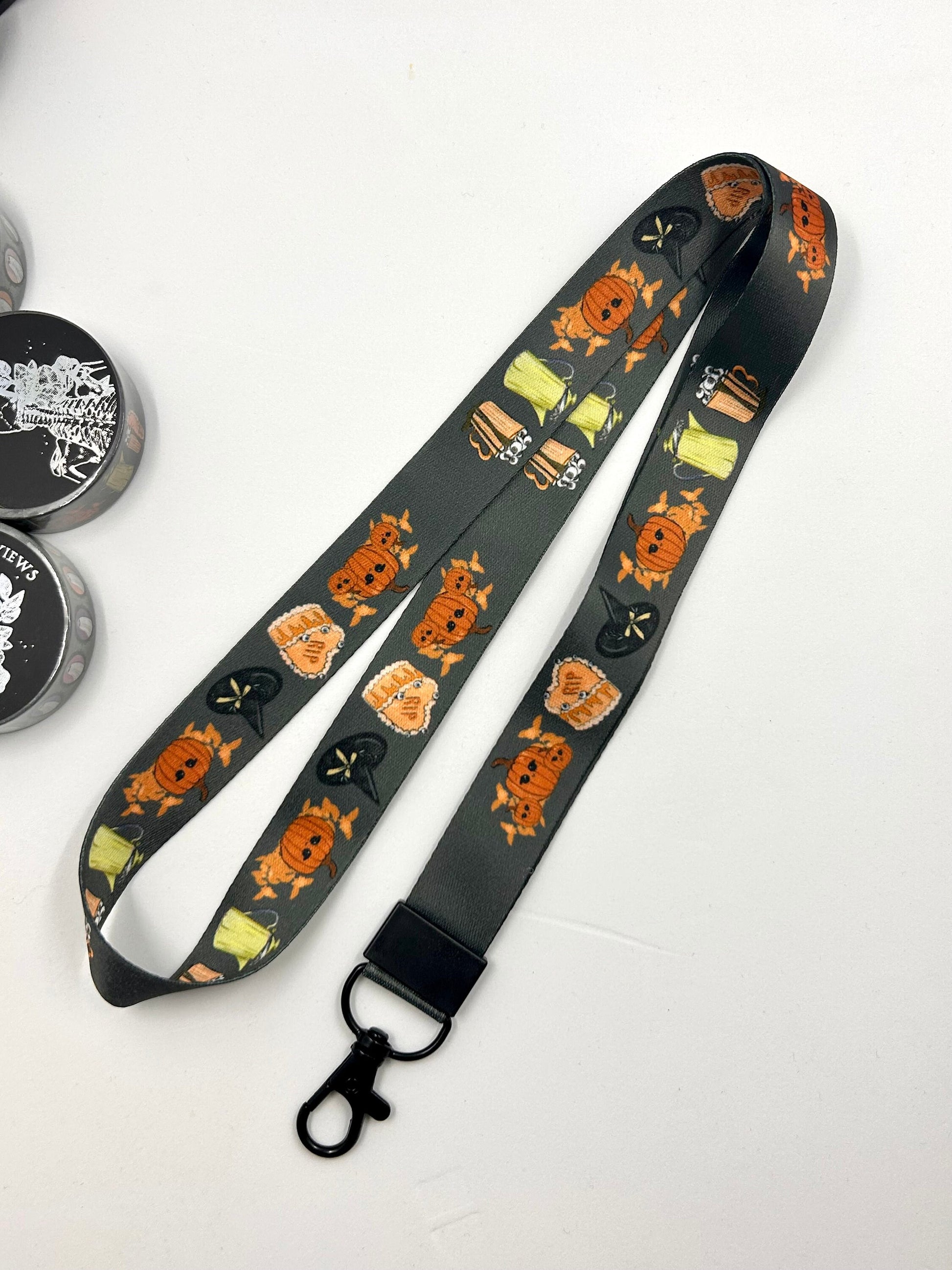 Pumpkin latte Lanyard key chain badge holder