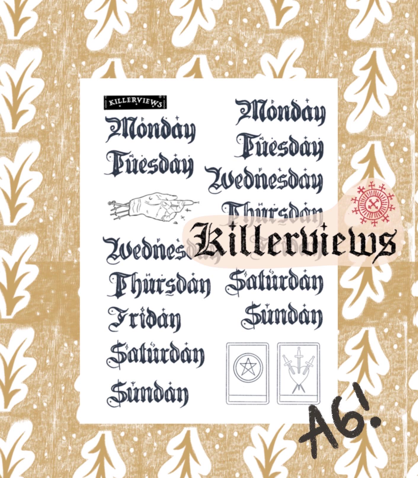 Mini Tarot date Set Planner sticker sheet for bullet journal kit and planner- witchcraft Wiccan celestial future