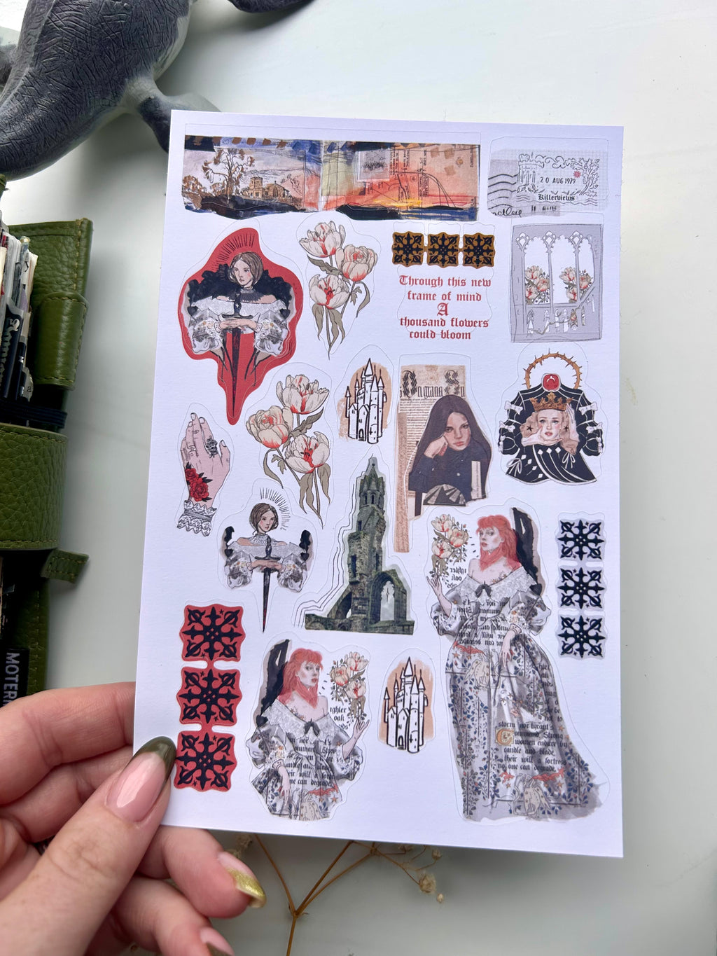 Twisted castle witch sticker sheet