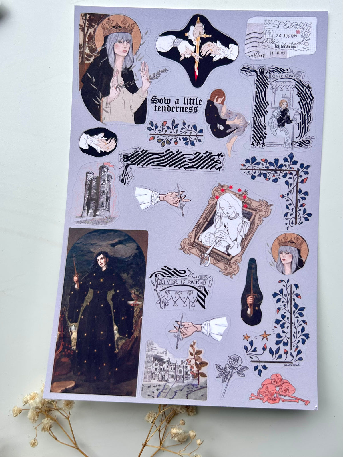 Renaissance witch sticker sheet