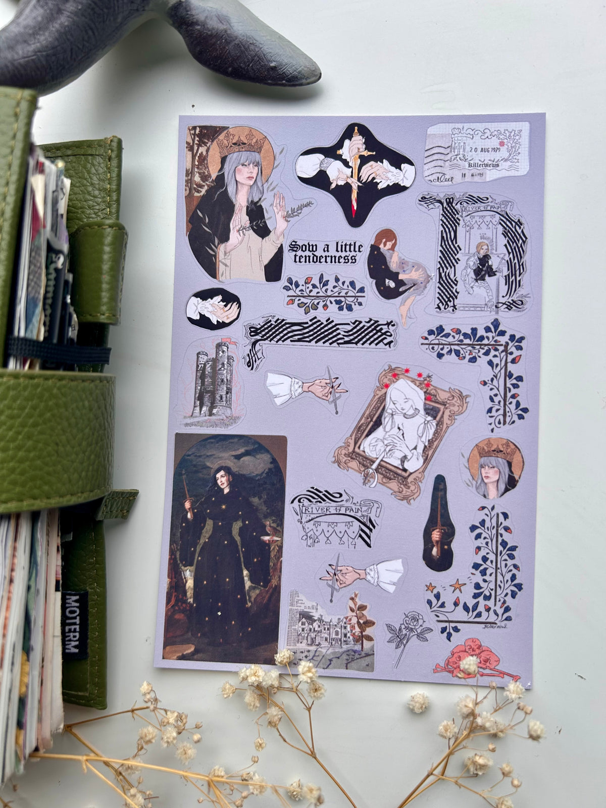 Renaissance witch sticker sheet
