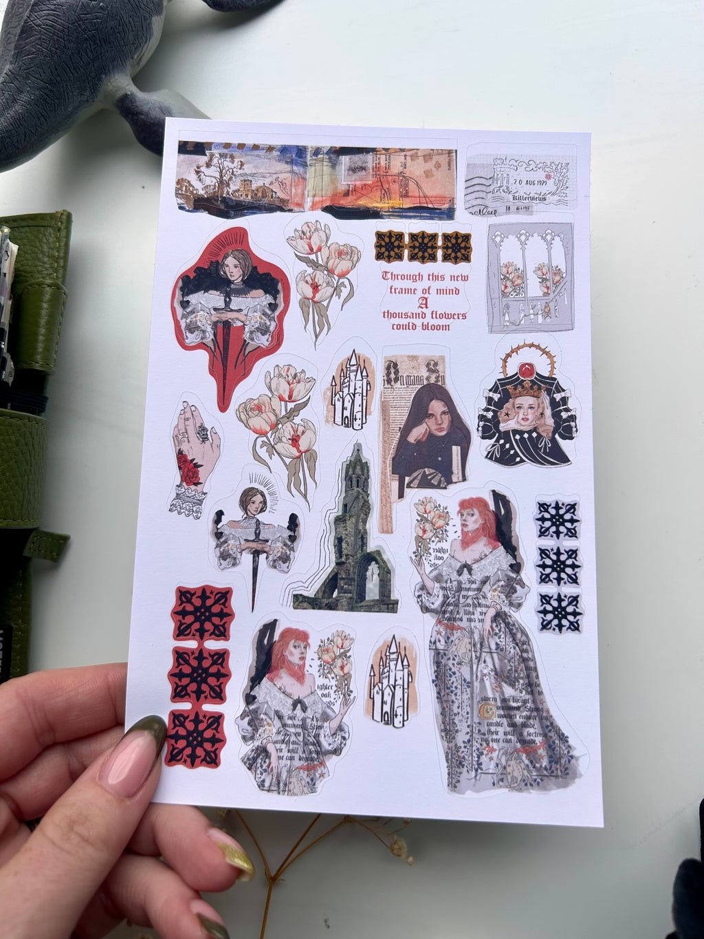 Twisted castle witch sticker sheet