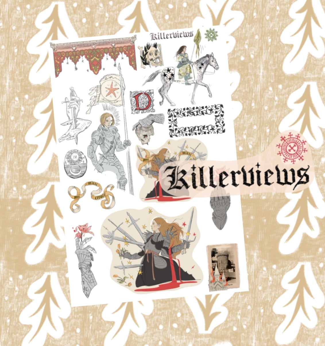 Battle warrior witch sticker sheet