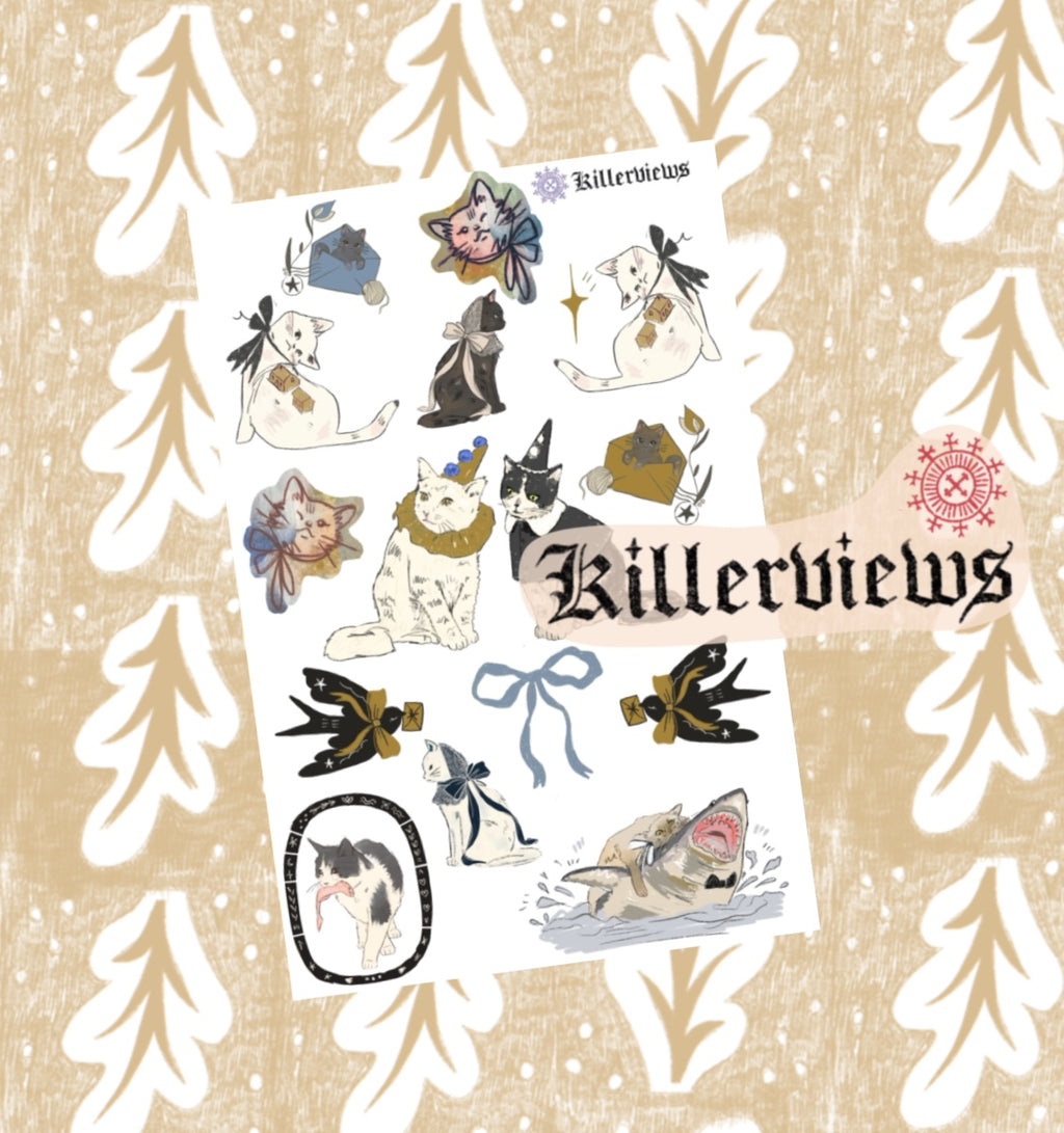 Kitty cat sticker sheet