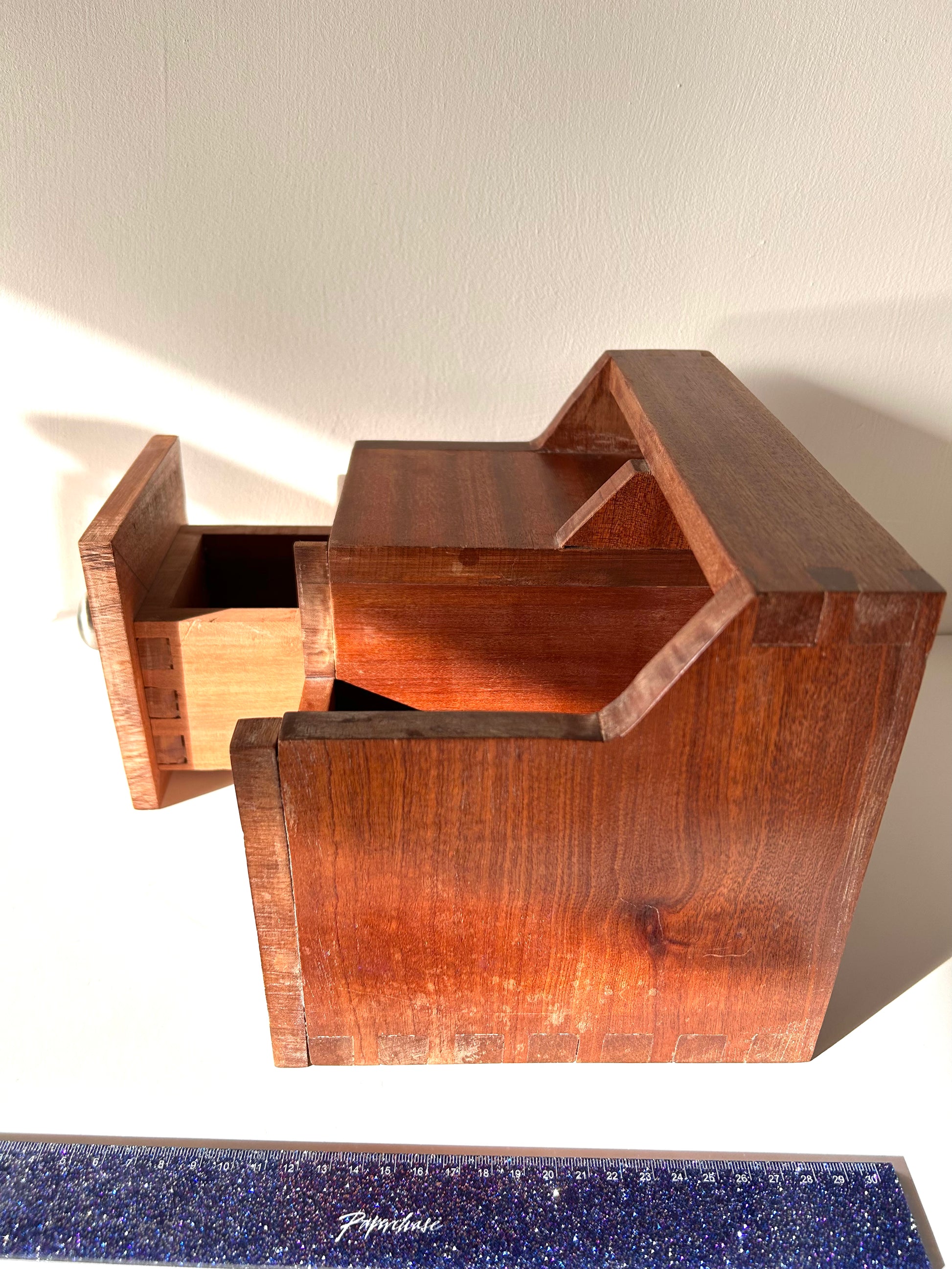 Vintage Wooden Desk Organiser