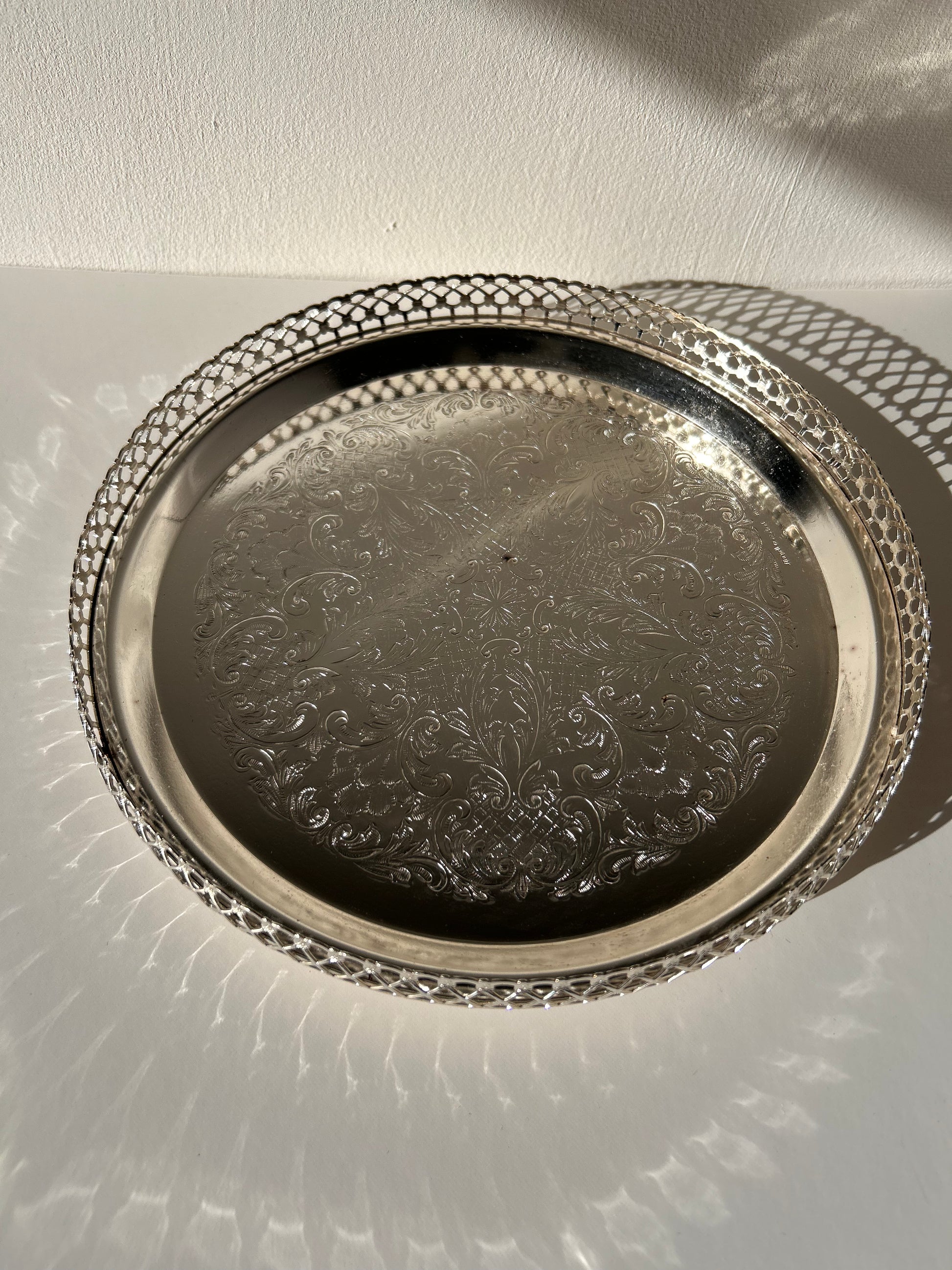 Vintage Silver-Plated Ornate Tray