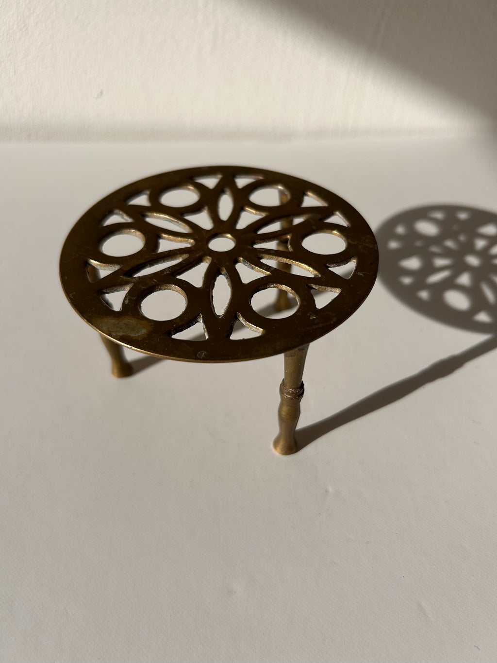 Vintage Mini Brass Pedestal Stand