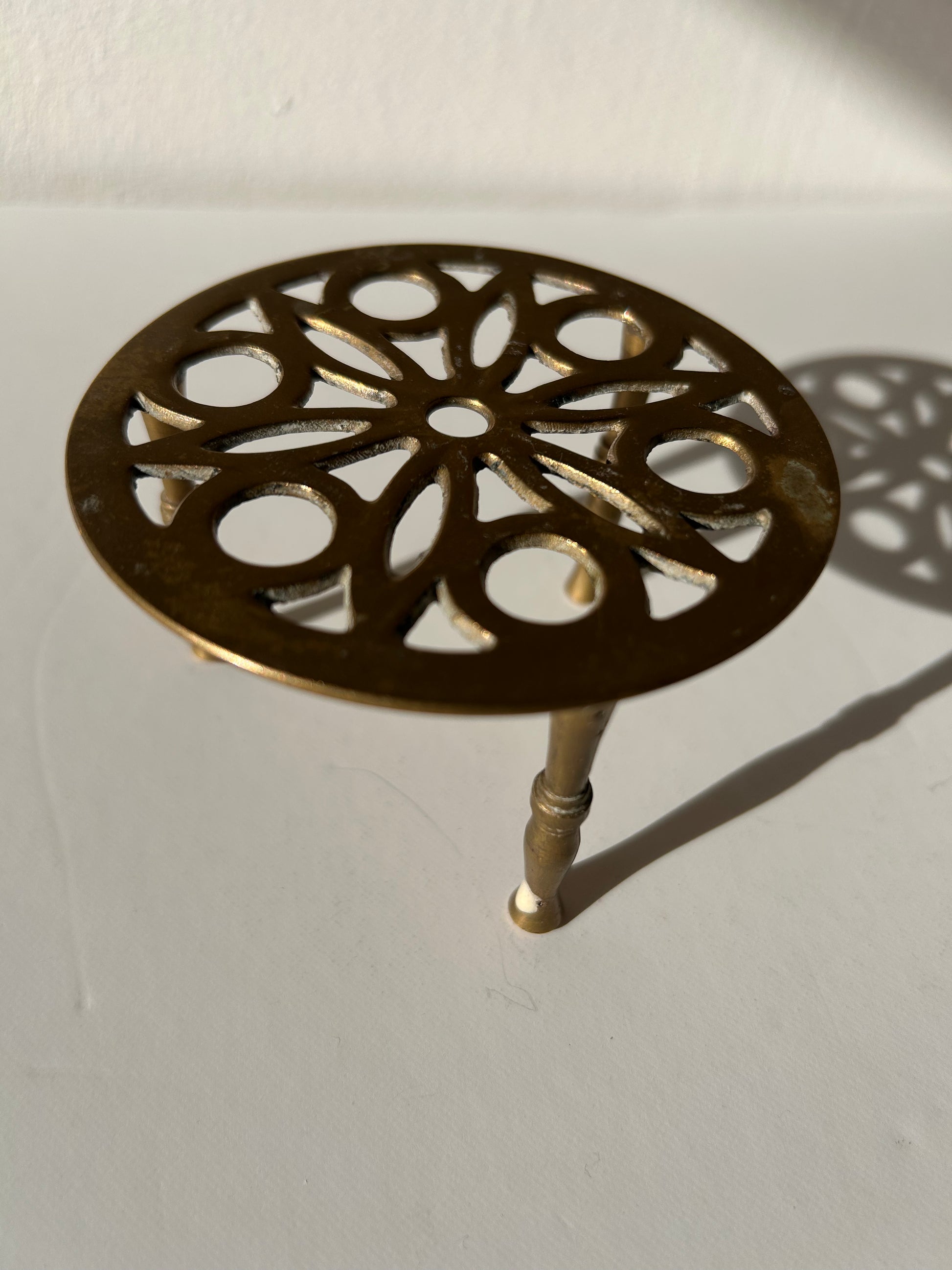 Vintage Mini Brass Pedestal Stand