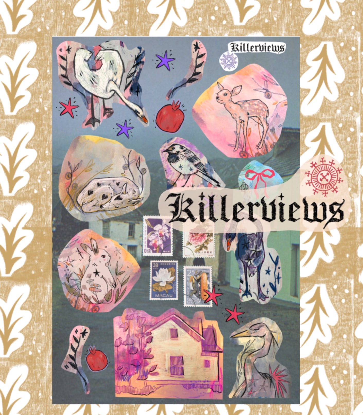 Woodland Familiar Sticker Sheet – Soft Folk Magic & Forest Beasts