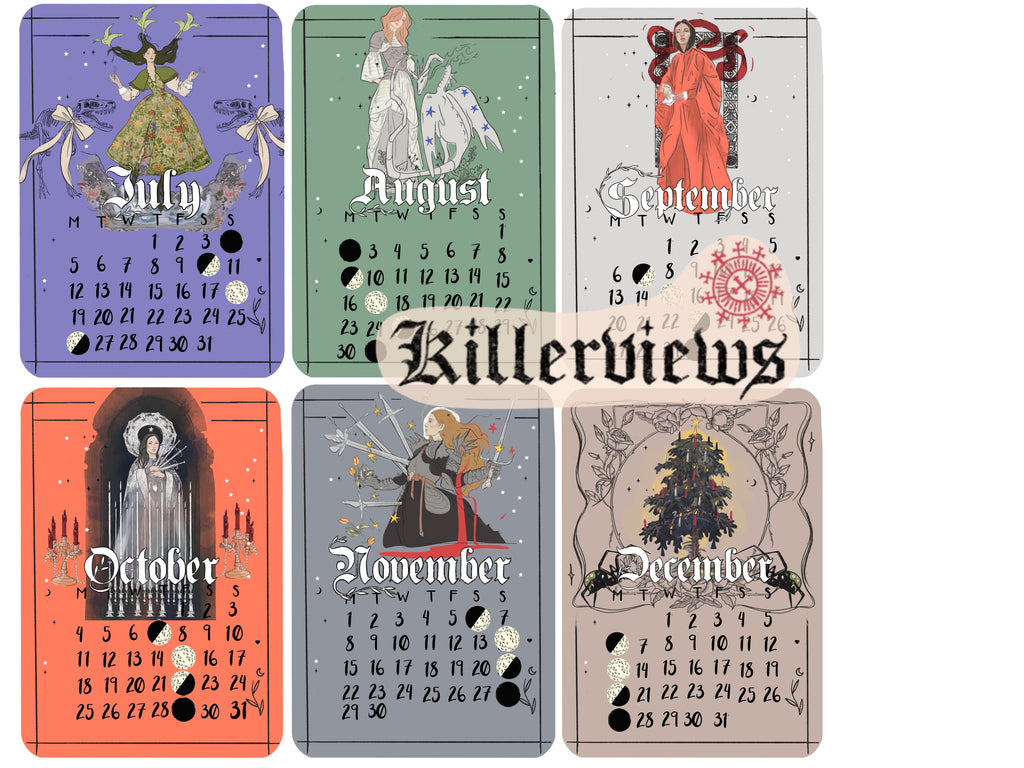 Tarot style 2027 Lunar Calendar month Stickers