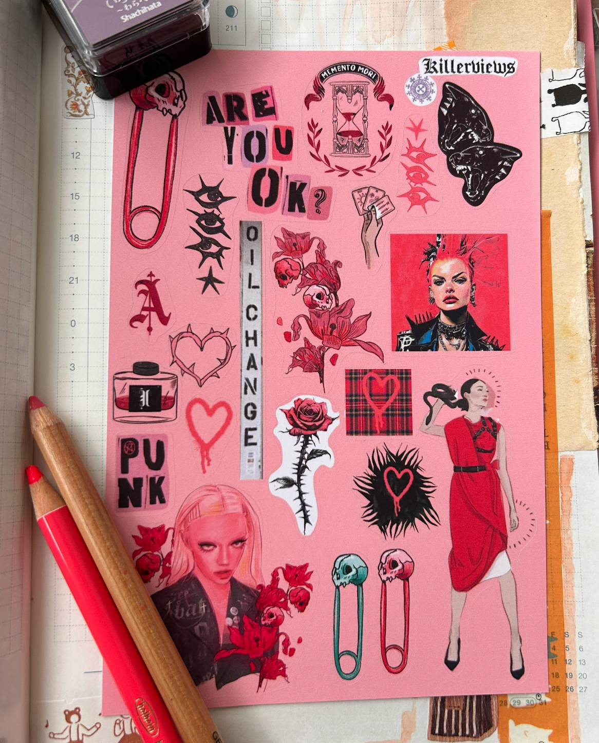 Punk Witch sticker sheet - rebellion magic Vibes