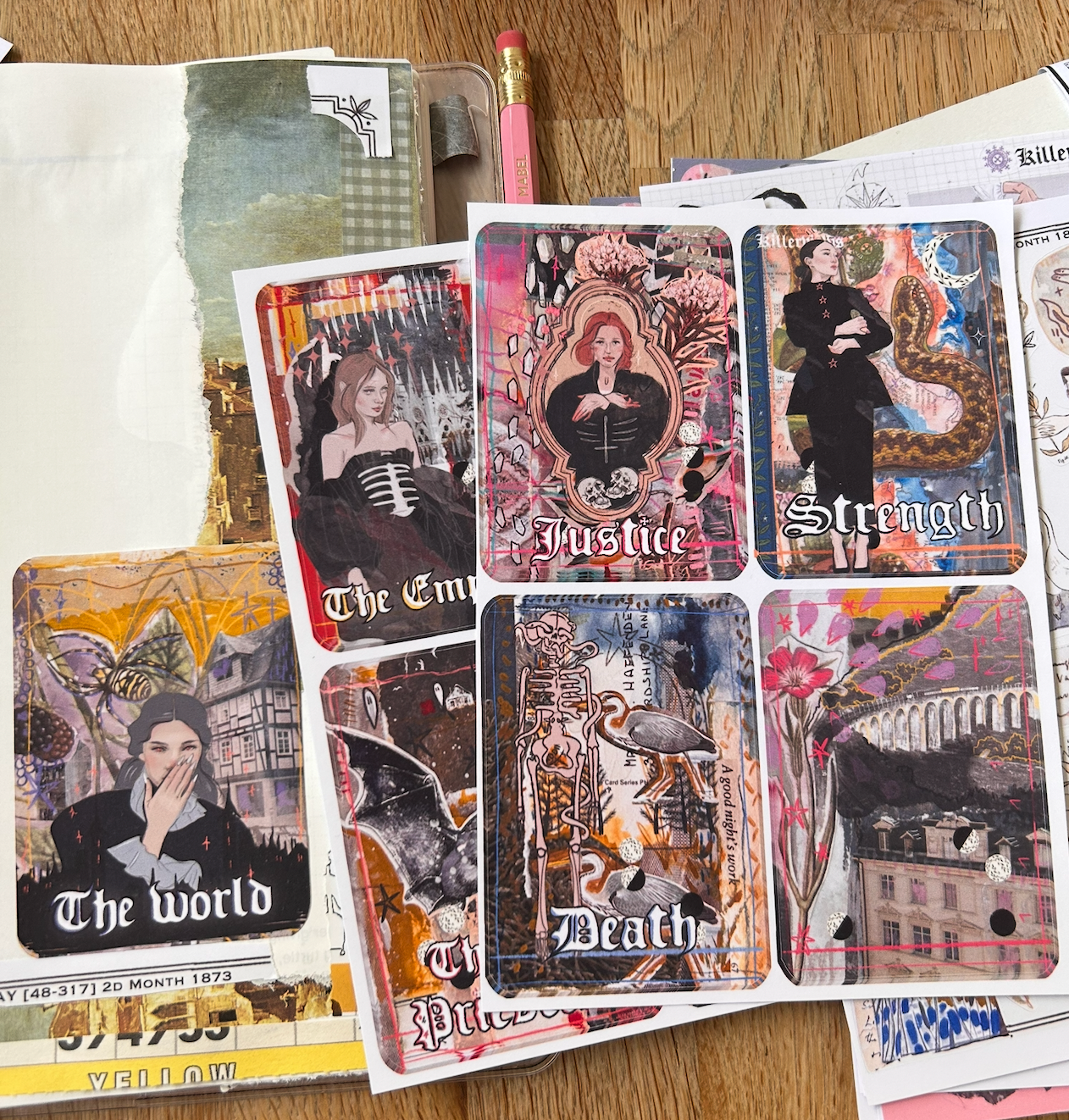 Feminine Tarot Sticker Set – Arcane Archetypes & Divine Collage