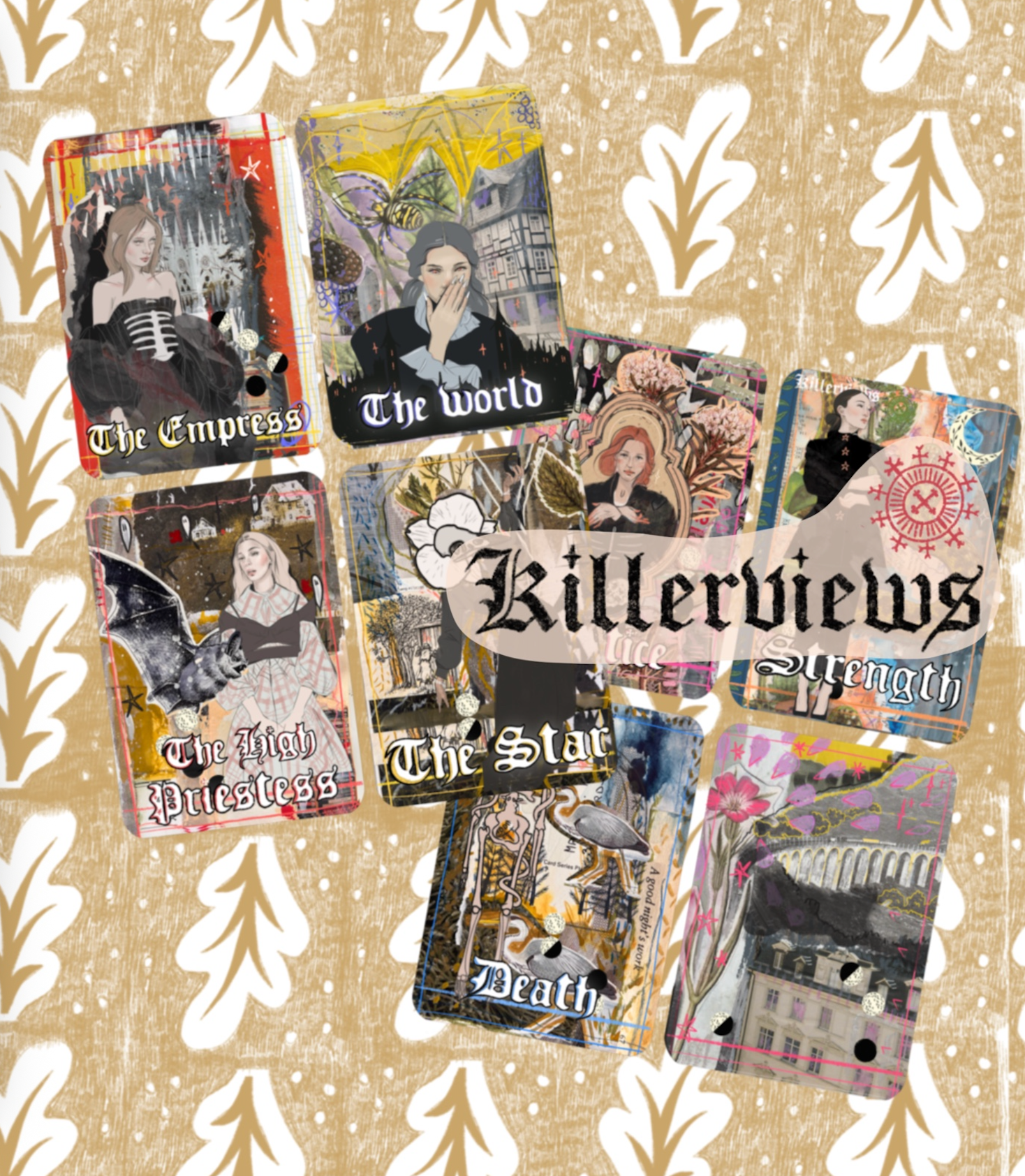 Feminine Tarot Sticker Set – Arcane Archetypes & Divine Collage