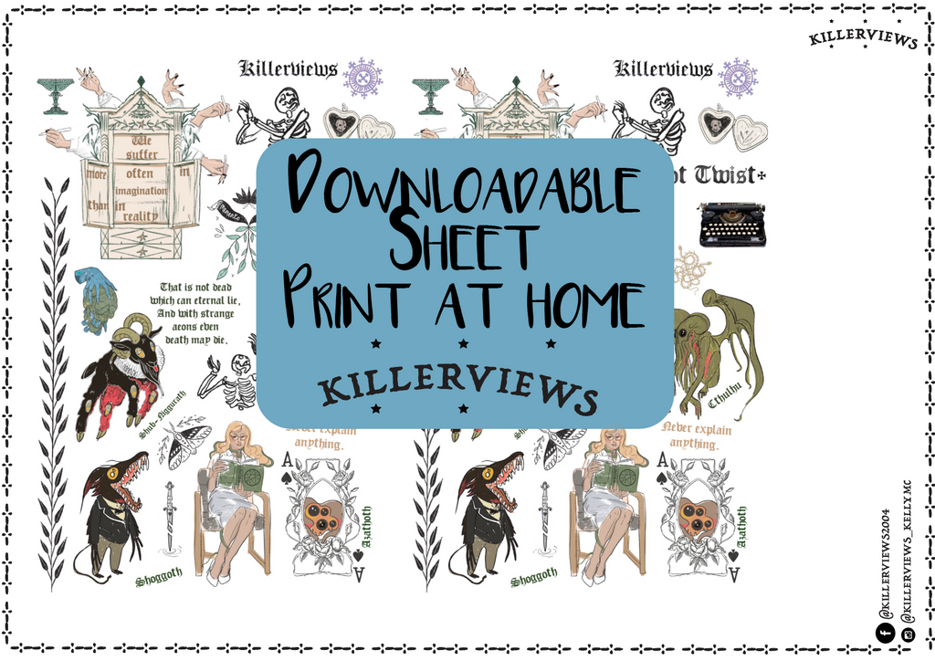 Downloadable HP Lovecraft planner sheet inspired sticker sheet for journal kit and planner- NOT PHYSICAL PRODUCT (Copy) (Copy)