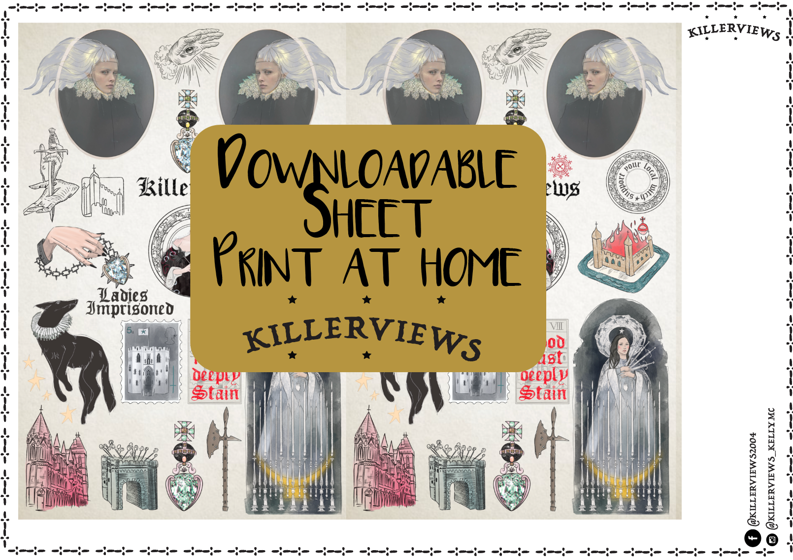 Downloadable Tower of London planner sheet inspired sticker sheet for journal kit and planner- NOT PHYSICAL PRODUCT (Copy)